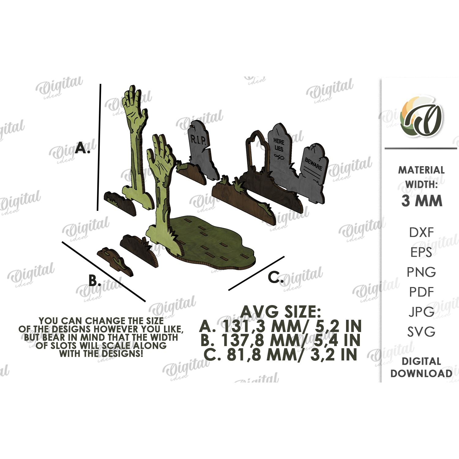 3D Halloween Stand Laser Cut. Halloween Standing Decor SVG (9) 2