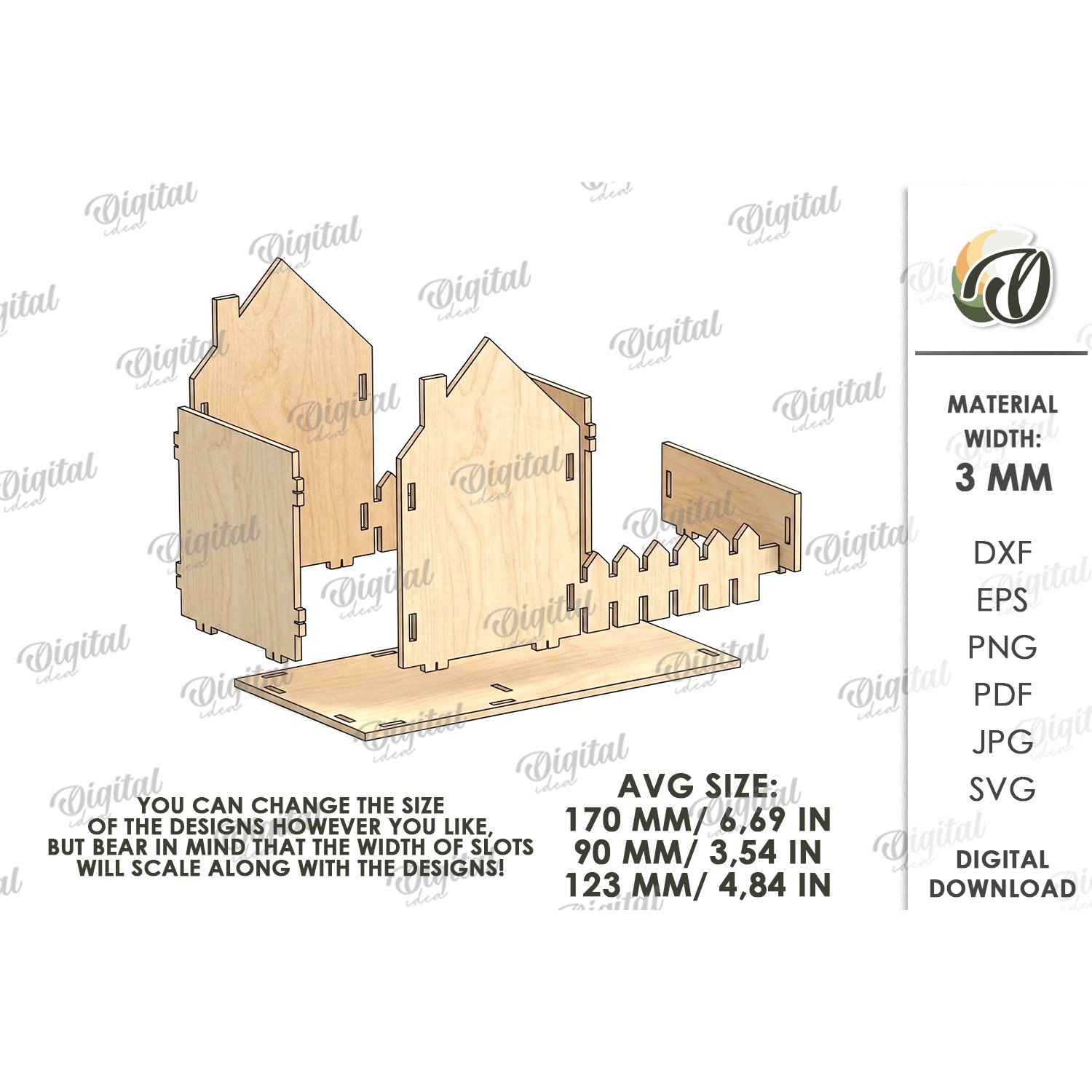 3D House Pencil Holder Laser Cut. Desk Organizer SVG (7) 2