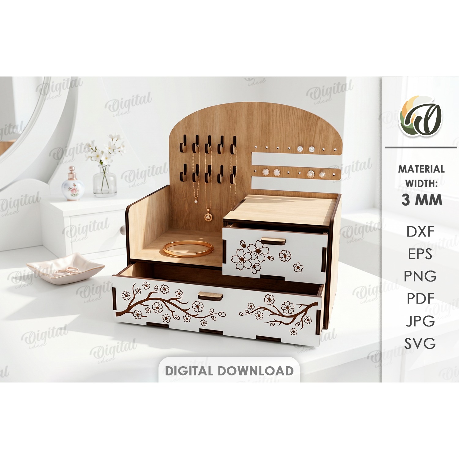 3D Jewelry Stands Bundle Laser Cut. Jewelry Organizer SVG 11