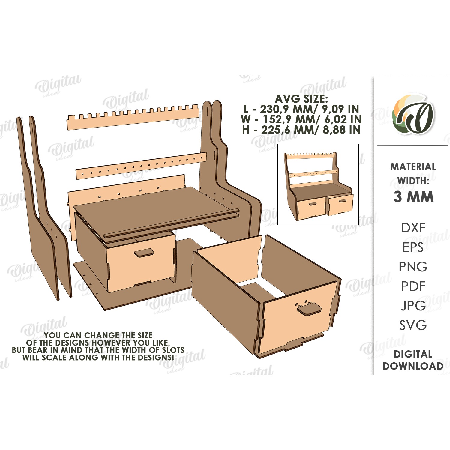3D Jewelry Stands Bundle Laser Cut. Jewelry Organizer SVG 3