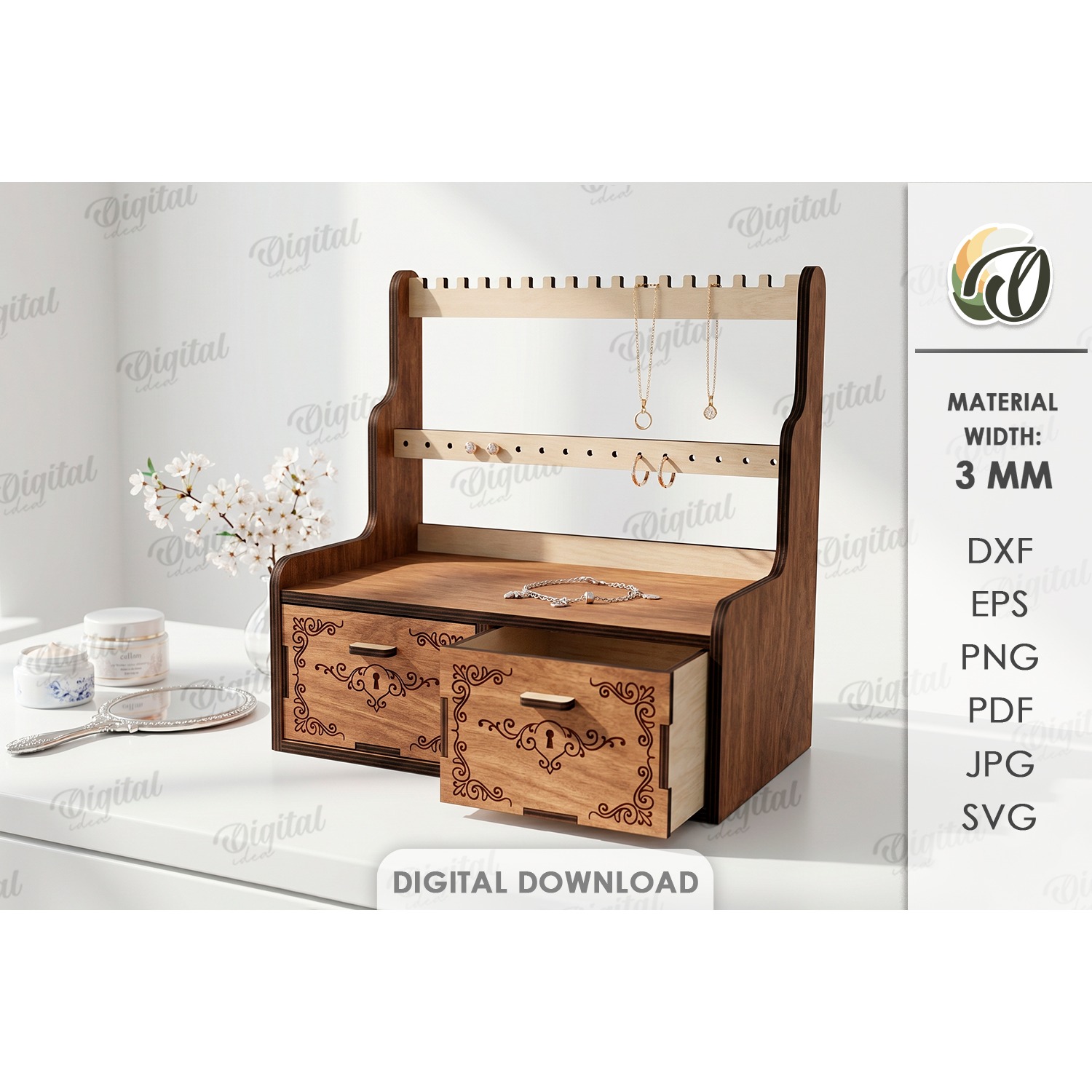 3D Jewelry Stands Bundle Laser Cut. Jewelry Organizer SVG 5