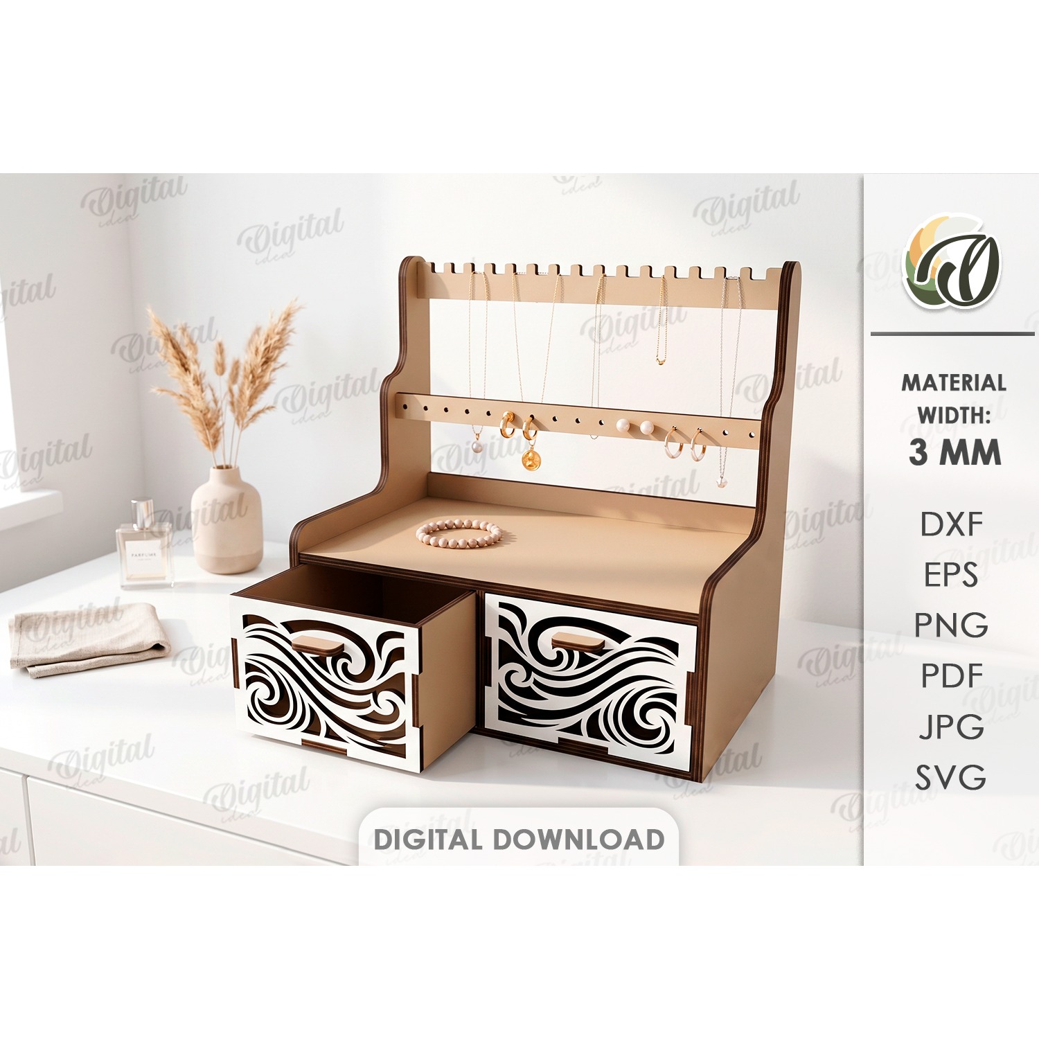 3D Jewelry Stands Bundle Laser Cut. Jewelry Organizer SVG 6