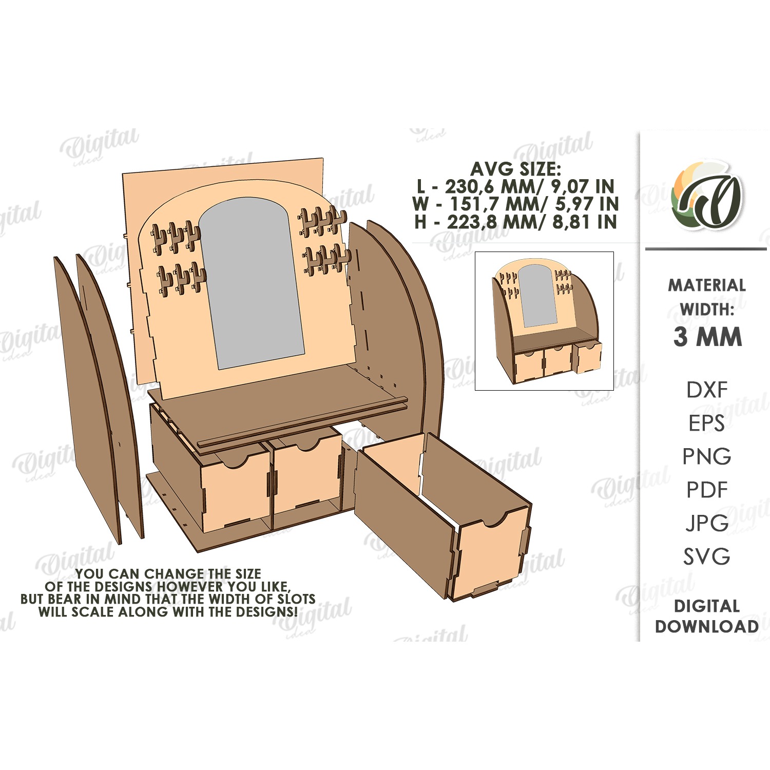 3D Jewelry Stands Bundle Laser Cut. Jewelry Organizer SVG 8