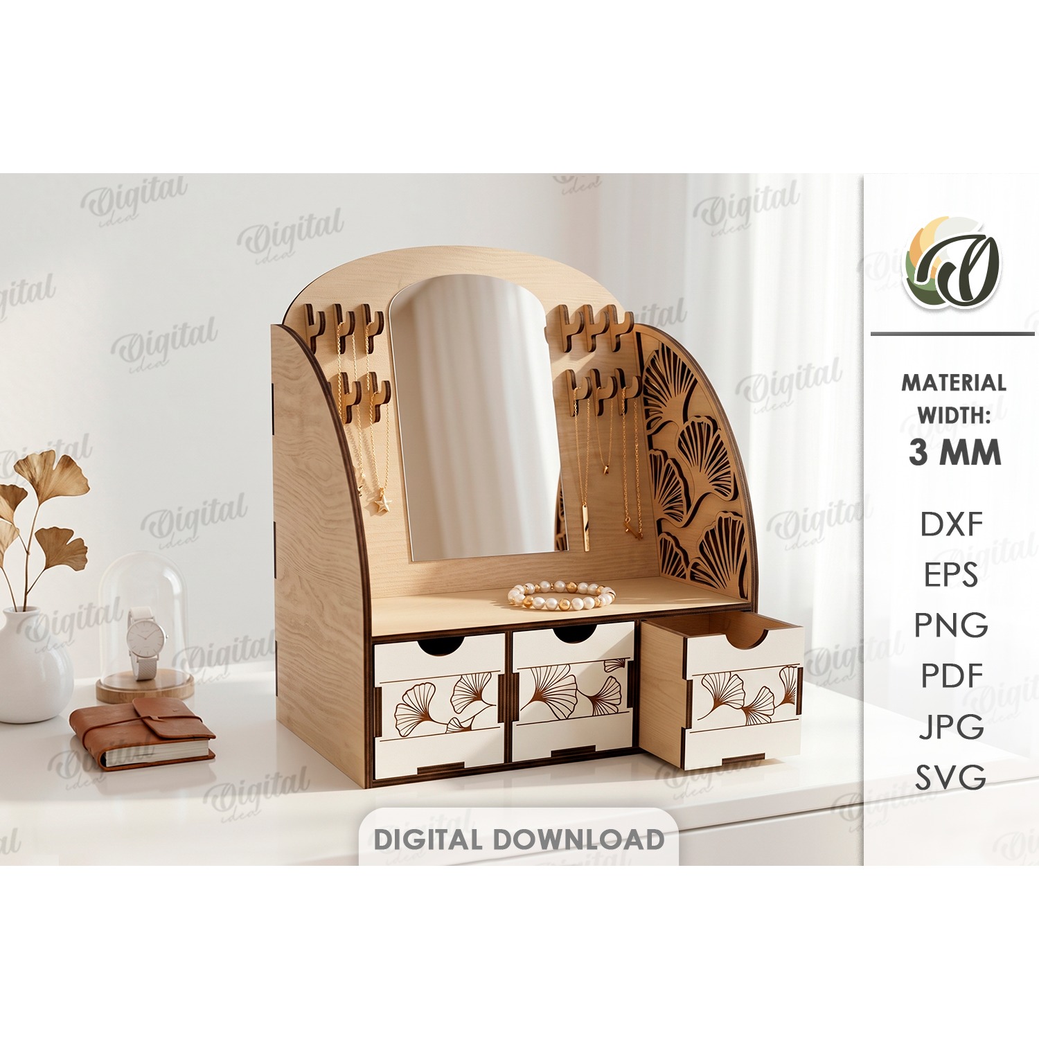 3D Jewelry Stands Bundle Laser Cut. Jewelry Organizer SVG 9