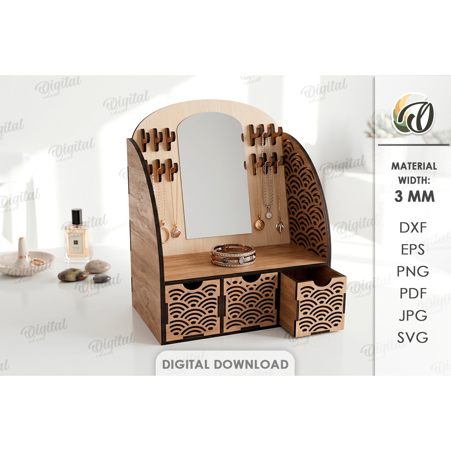 3D Jewelry Stands Bundle Laser Cut. Jewelry Organizer SVG 10
