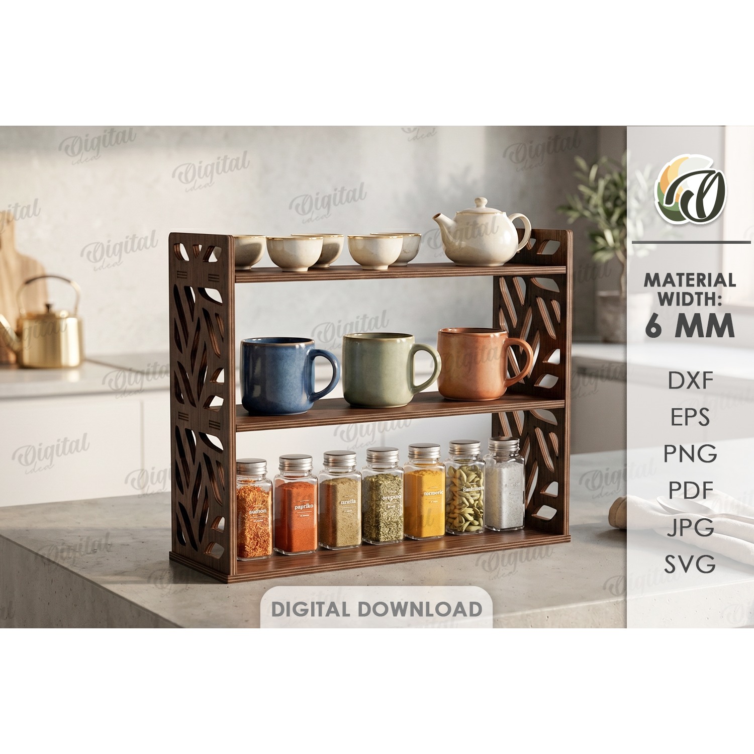 3D Kitchen Organizers Bundle Laser cut. Kitchen Decor SVG 11