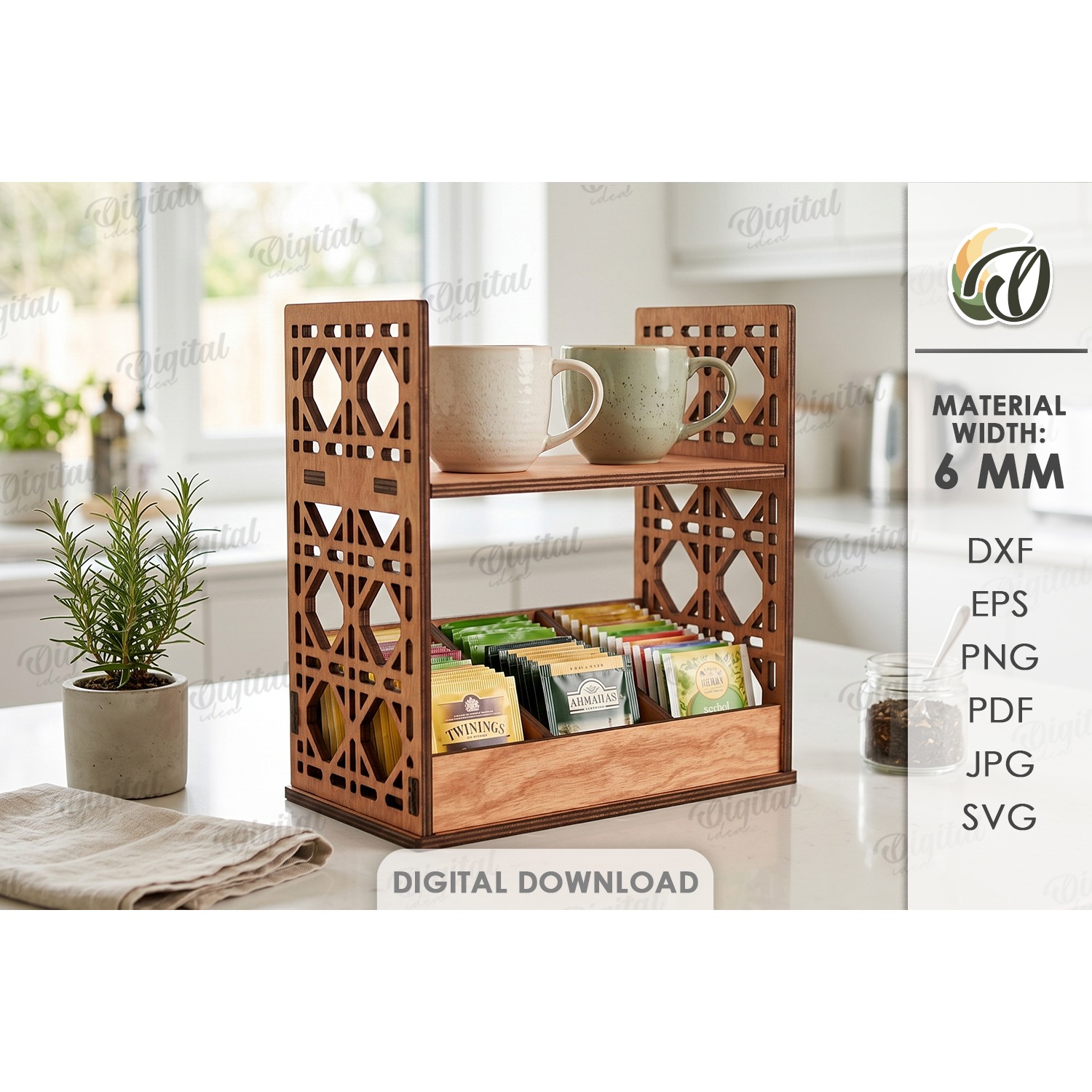 3D Kitchen Organizers Bundle Laser cut. Kitchen Decor SVG 10