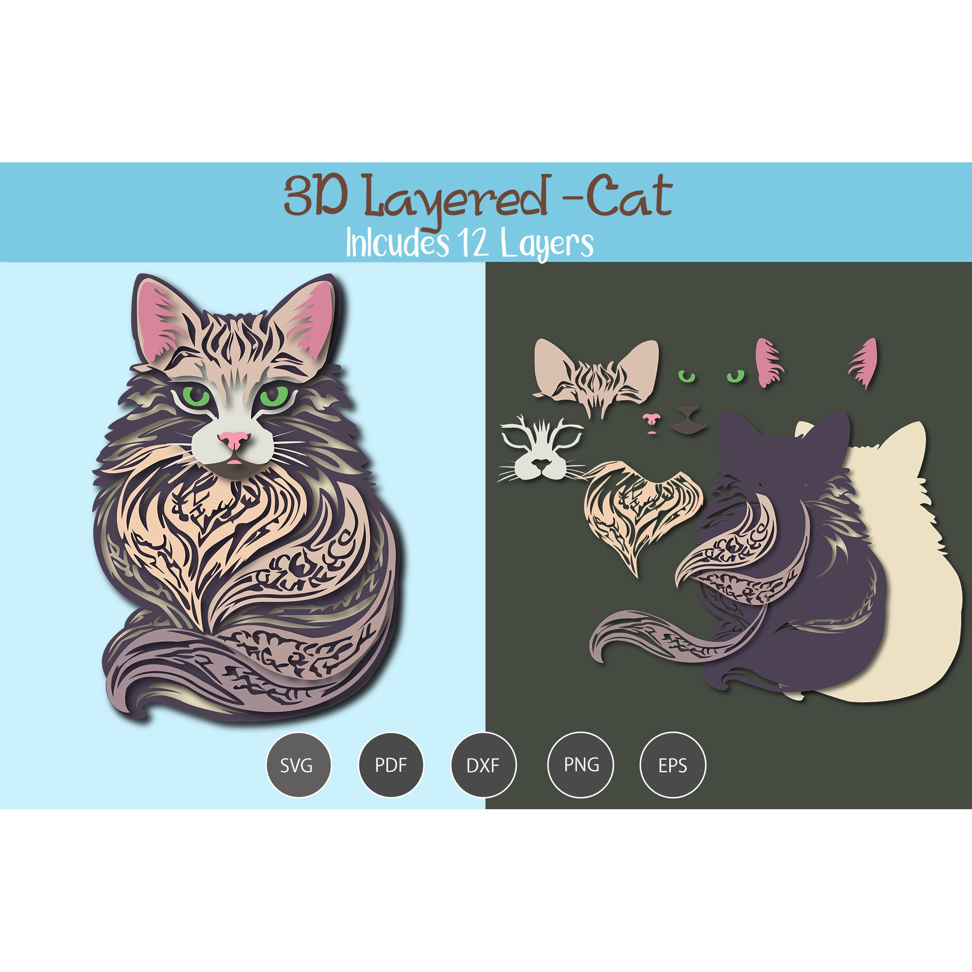 3D Layered Cat