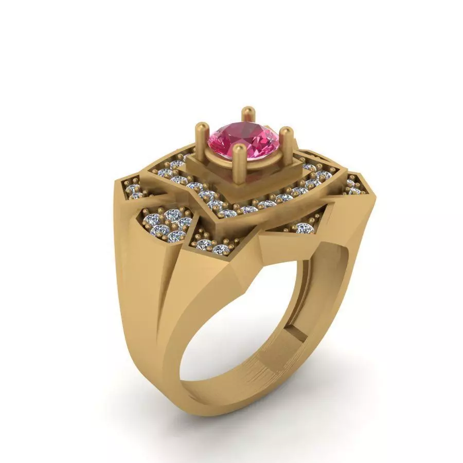 3d-model ring sapphire gold 3D print model