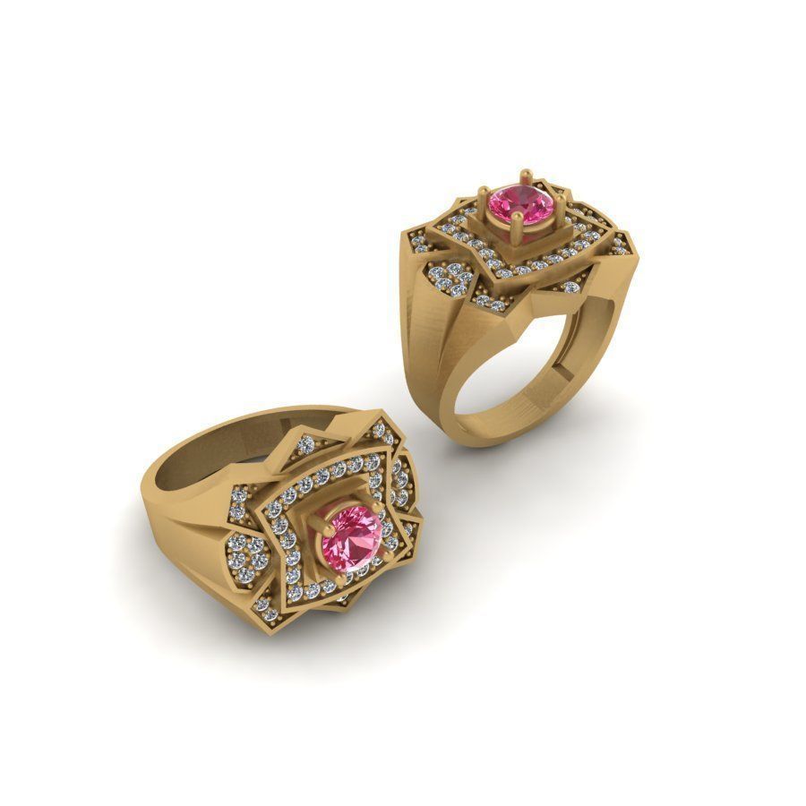 3d-model ring sapphire gold 3D print model 5