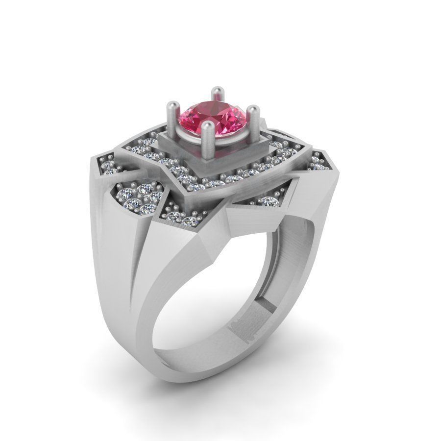 3d-model ring sapphire gold 3D print model 8