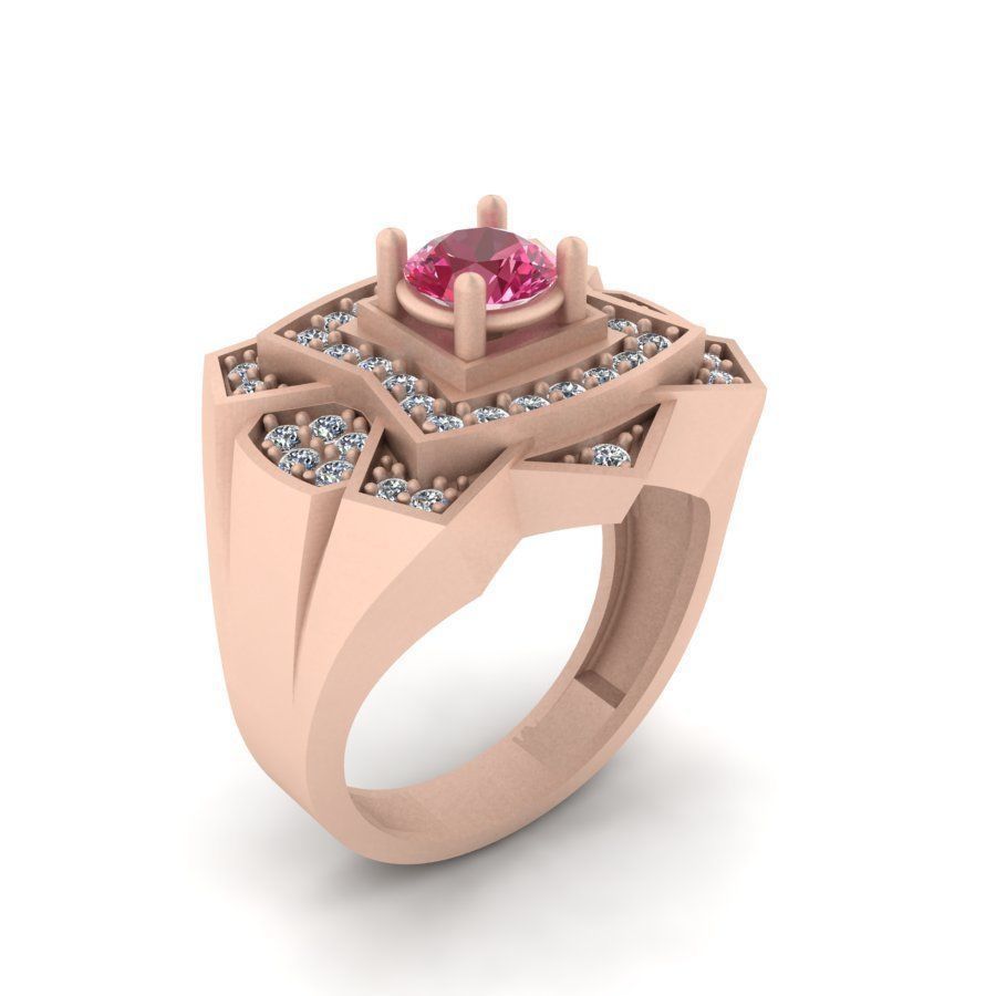 3d-model ring sapphire gold 3D print model 9
