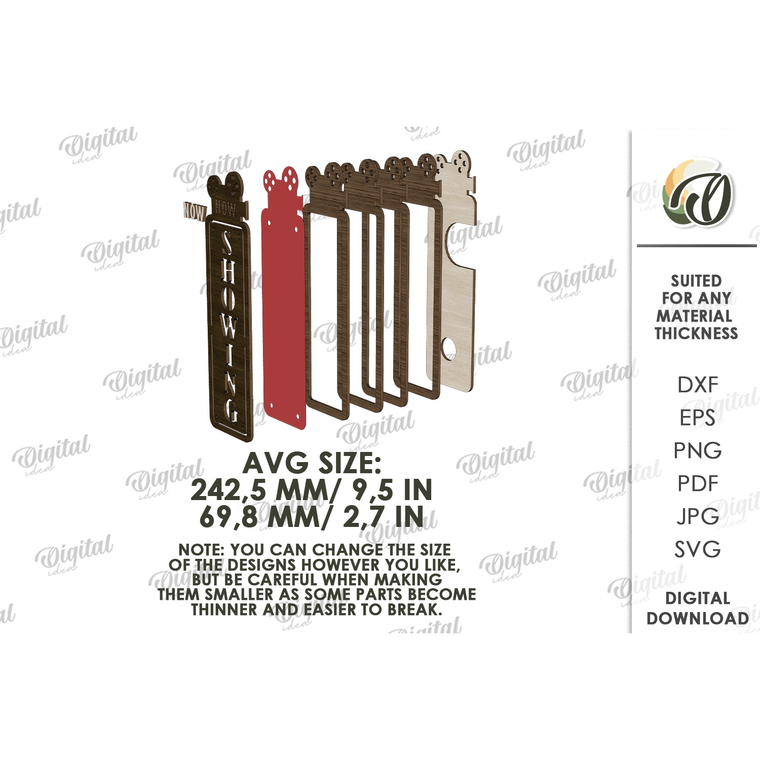 3D Movie Theater Night Lamp Laser Cut. Now Showing SVG 2