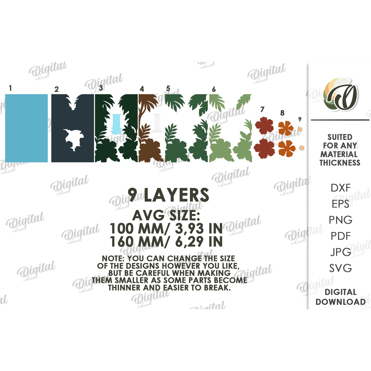 3D Paper Layered Artwork. Wall Decor Paper Craft SVG 2
