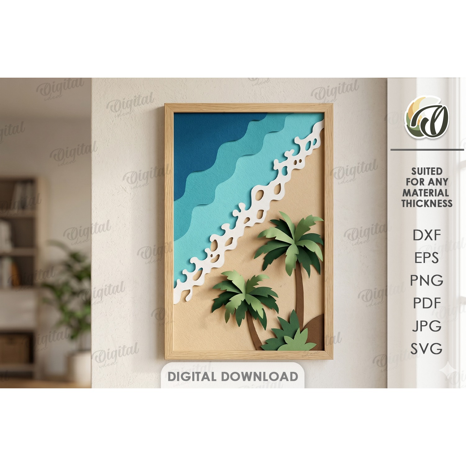3D Paper Layered Artwork. Wall Decor Paper Craft SVG (2)