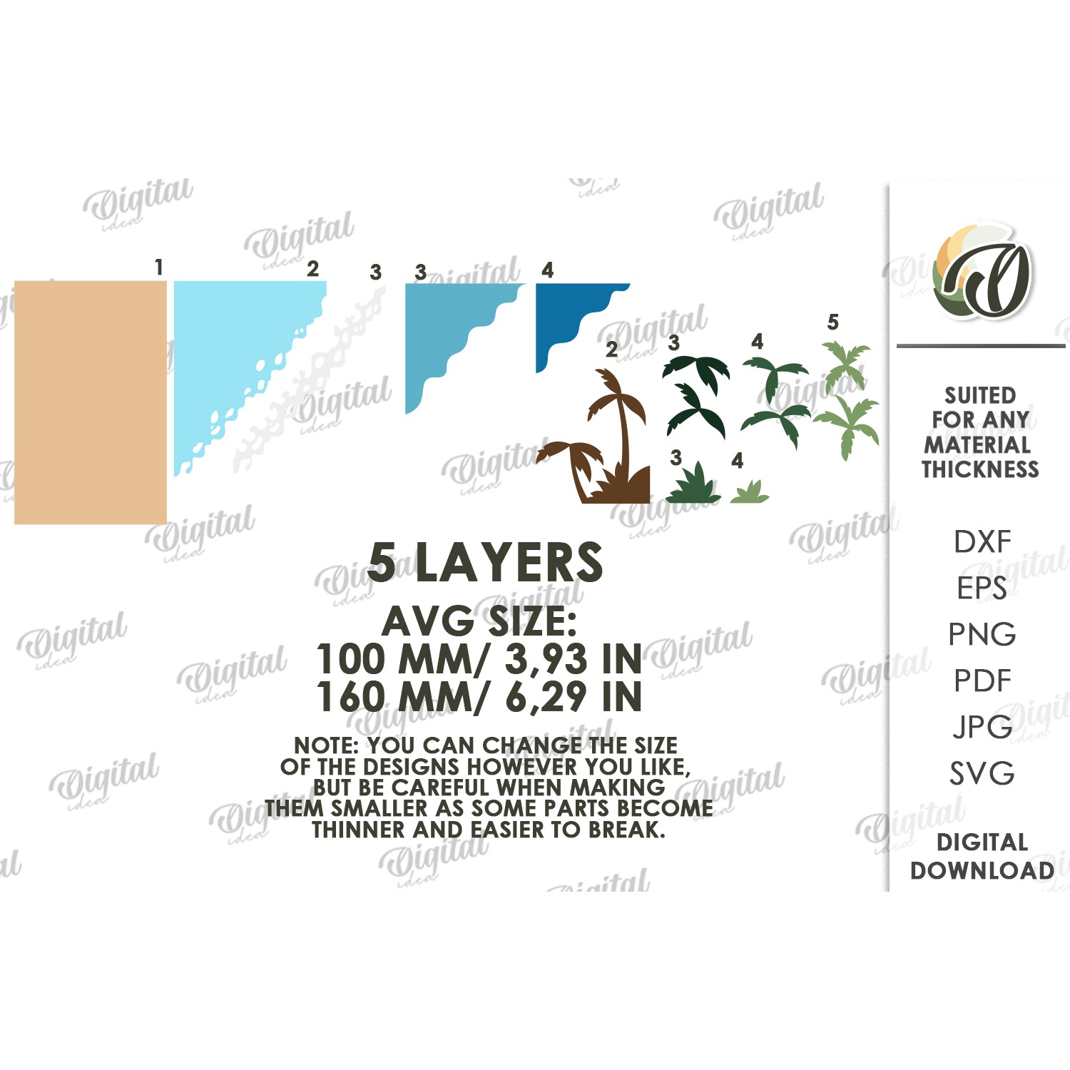 3D Paper Layered Artwork. Wall Decor Paper Craft SVG (2) 2