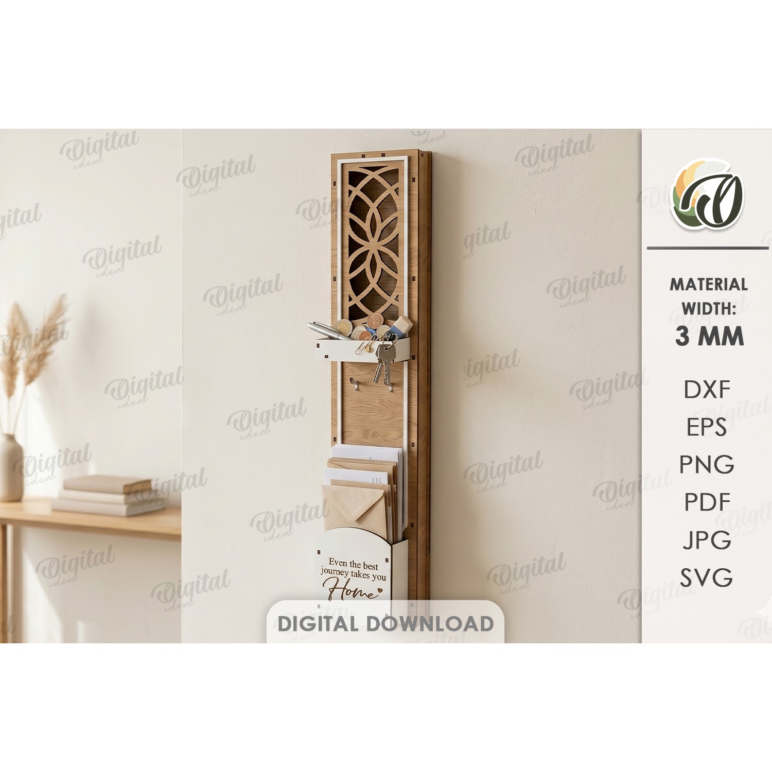 3D Wall Organizer Laser Cut. Home Organizer SVG