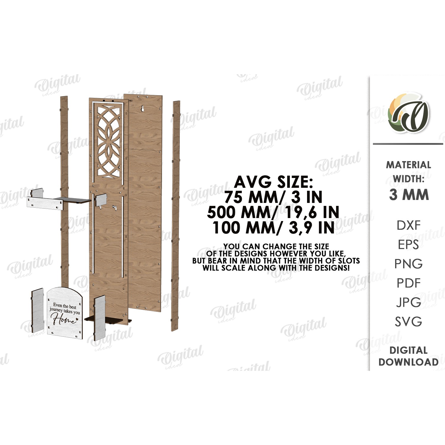 3D Wall Organizer Laser Cut. Home Organizer SVG 2