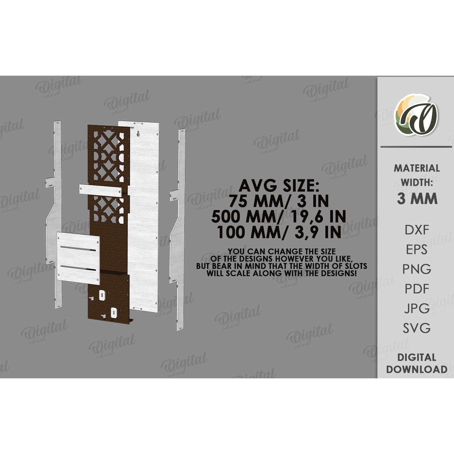 3D Wall Organizer Laser Cut. Home Organizer SVG (2) 2
