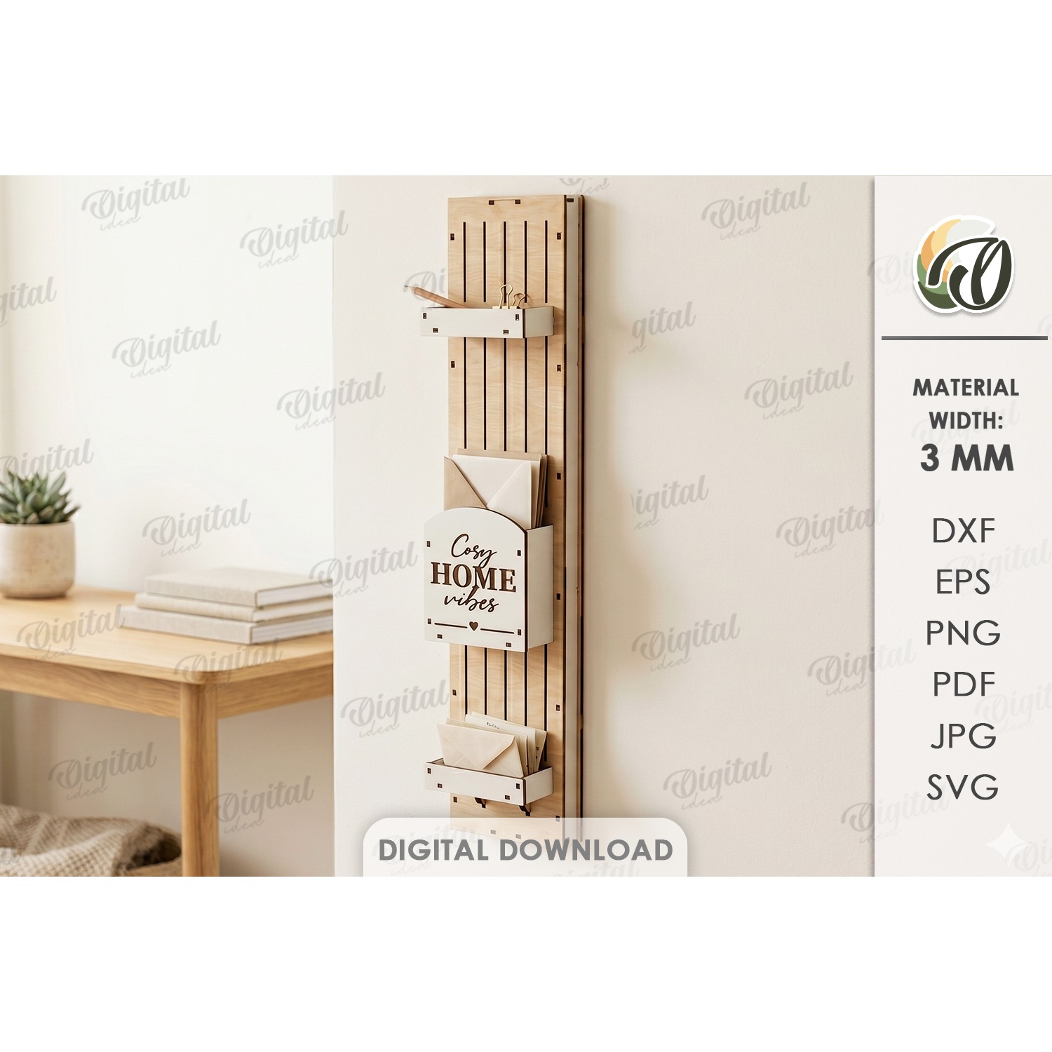 3D Wall Organizer Laser Cut. Home Organizer SVG (4)