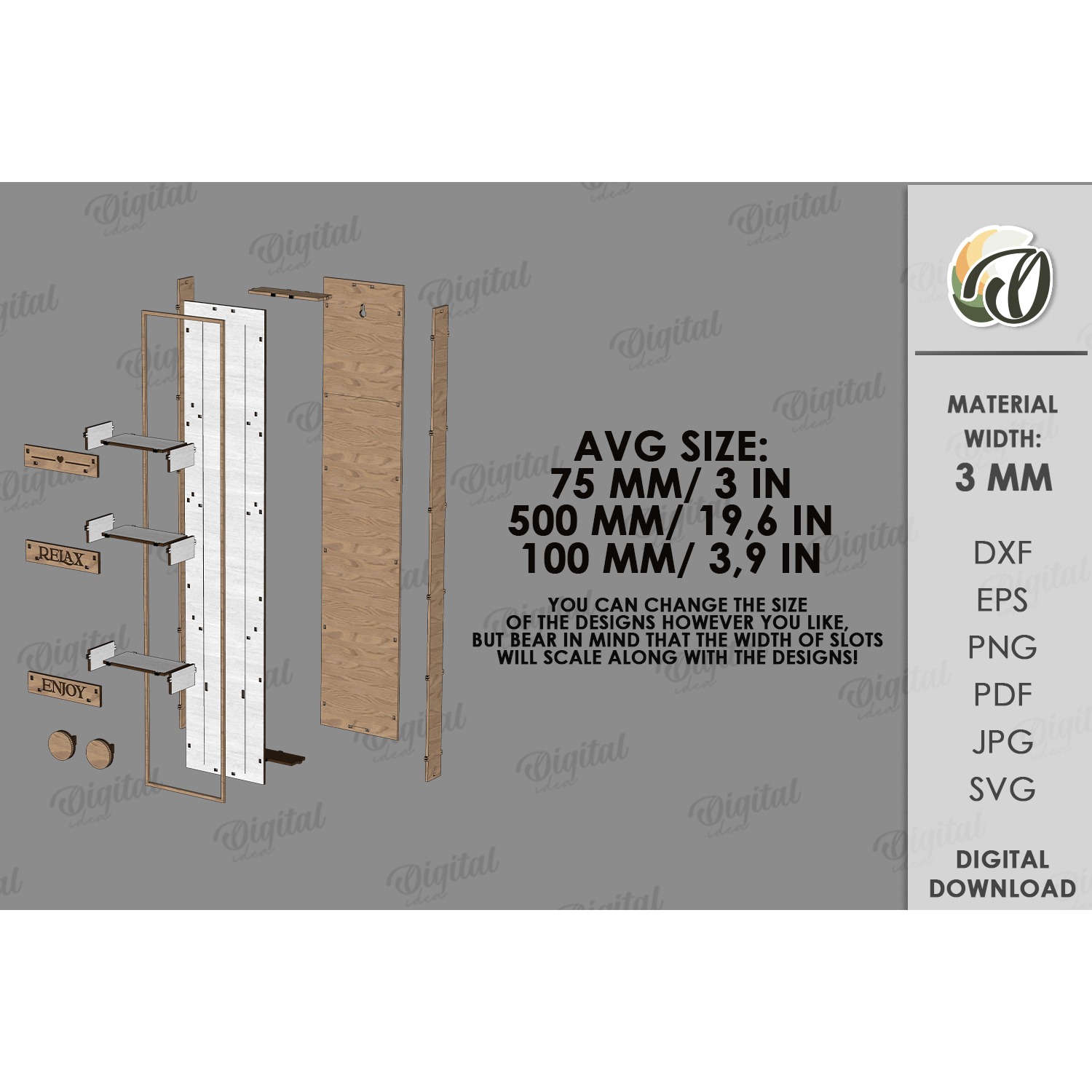 3D Wall Organizer Laser Cut. Home Organizer SVG (5) 2