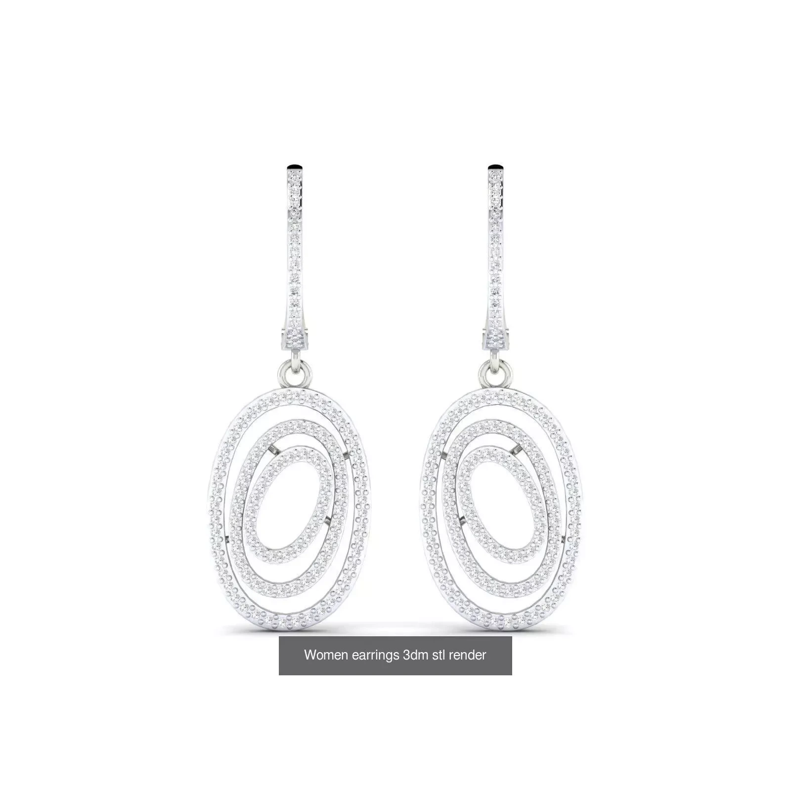 41 Hoops and Drops Earrings 3dm stl render 3D Model Pack 4