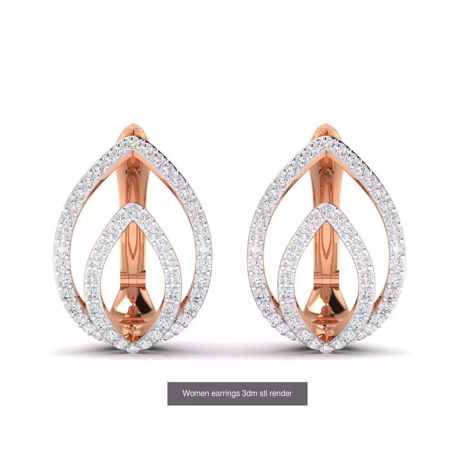 41 Hoops and Drops Earrings 3dm stl render 3D Model Pack 6