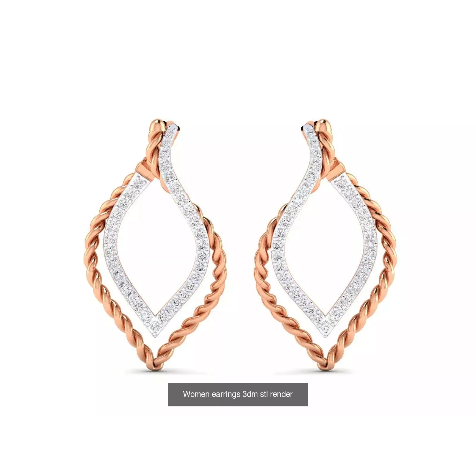 41 Hoops and Drops Earrings 3dm stl render 3D Model Pack 7