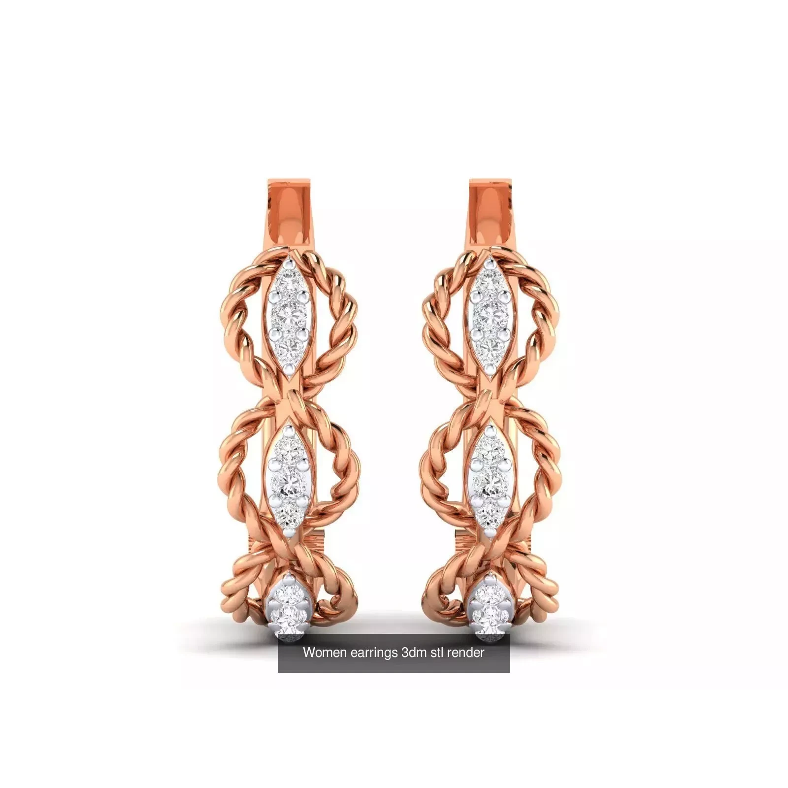 41 Hoops and Drops Earrings 3dm stl render 3D Model Pack 9