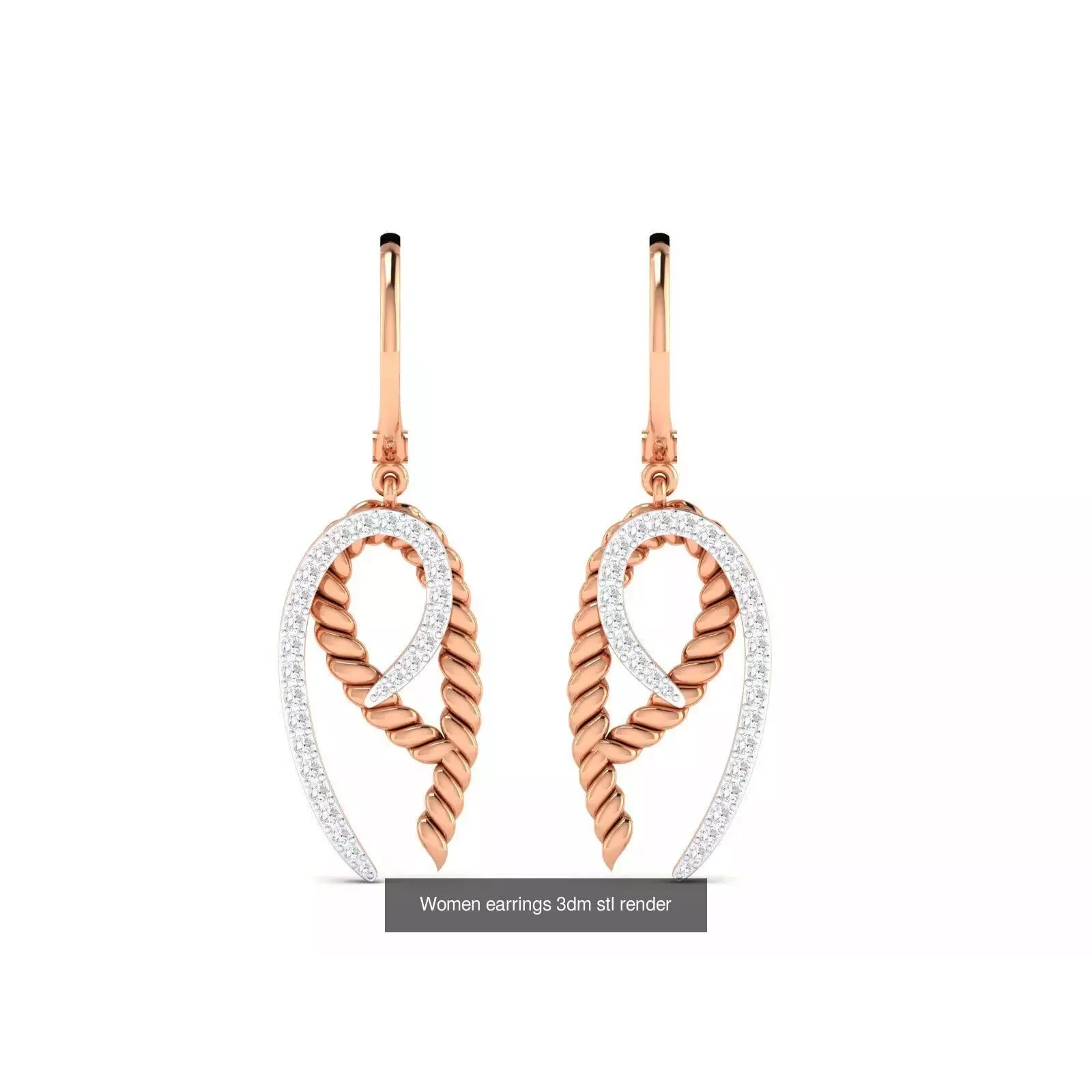 41 Hoops and Drops Earrings 3dm stl render 3D Model Pack 10