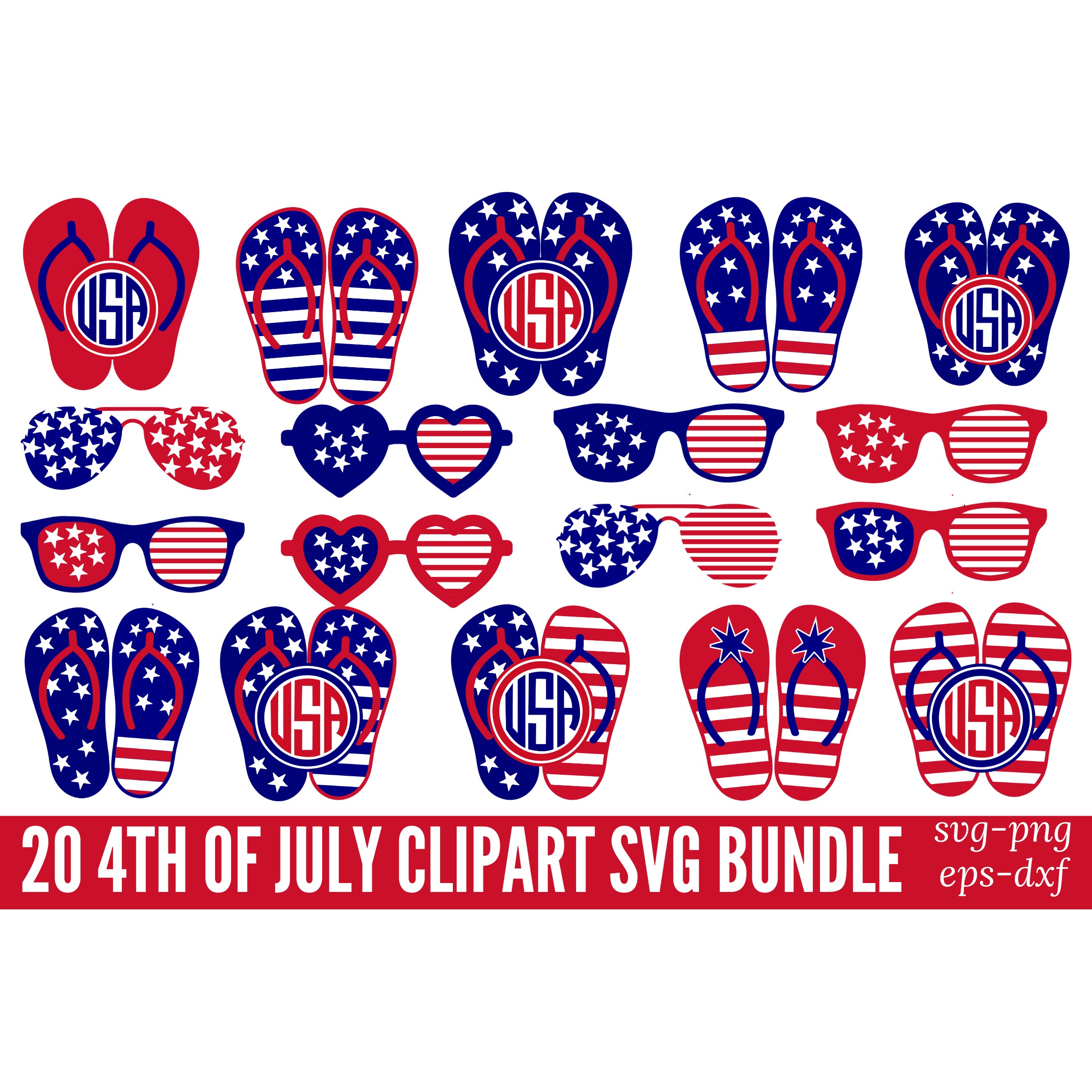 4th of July Vector Bundle Glass and Sandal