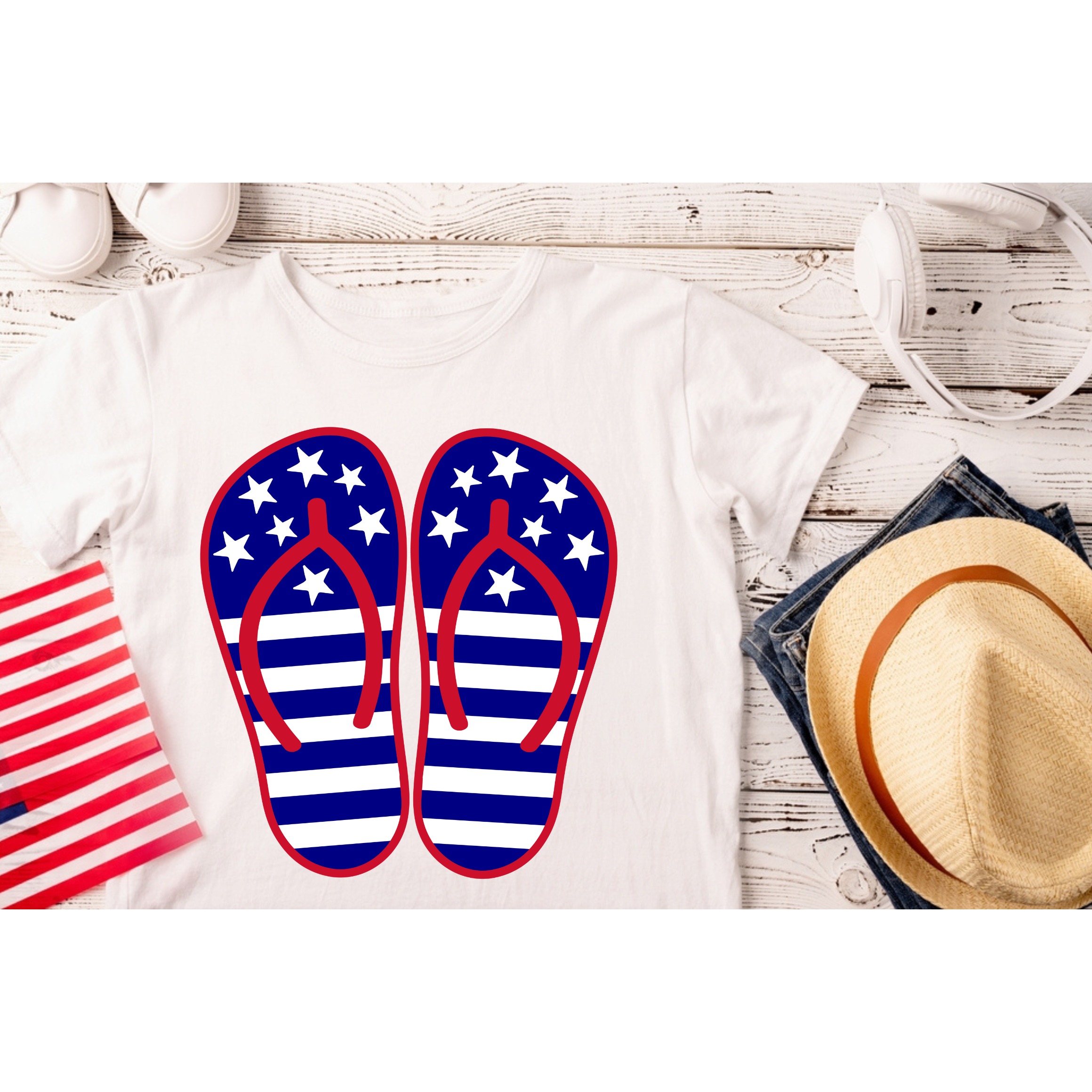4th of July Vector Bundle Glass and Sandal 12