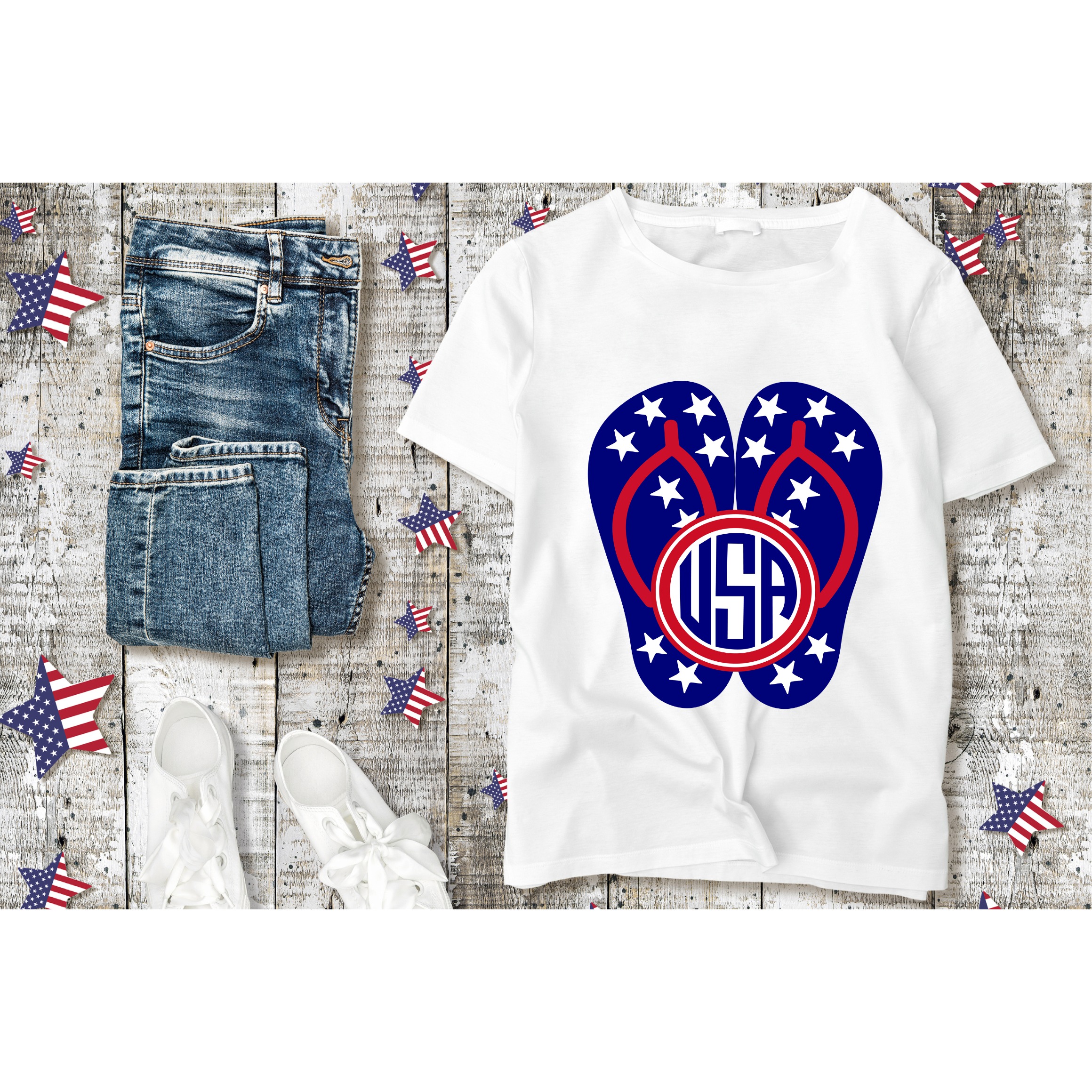 4th of July Vector Bundle Glass and Sandal 14