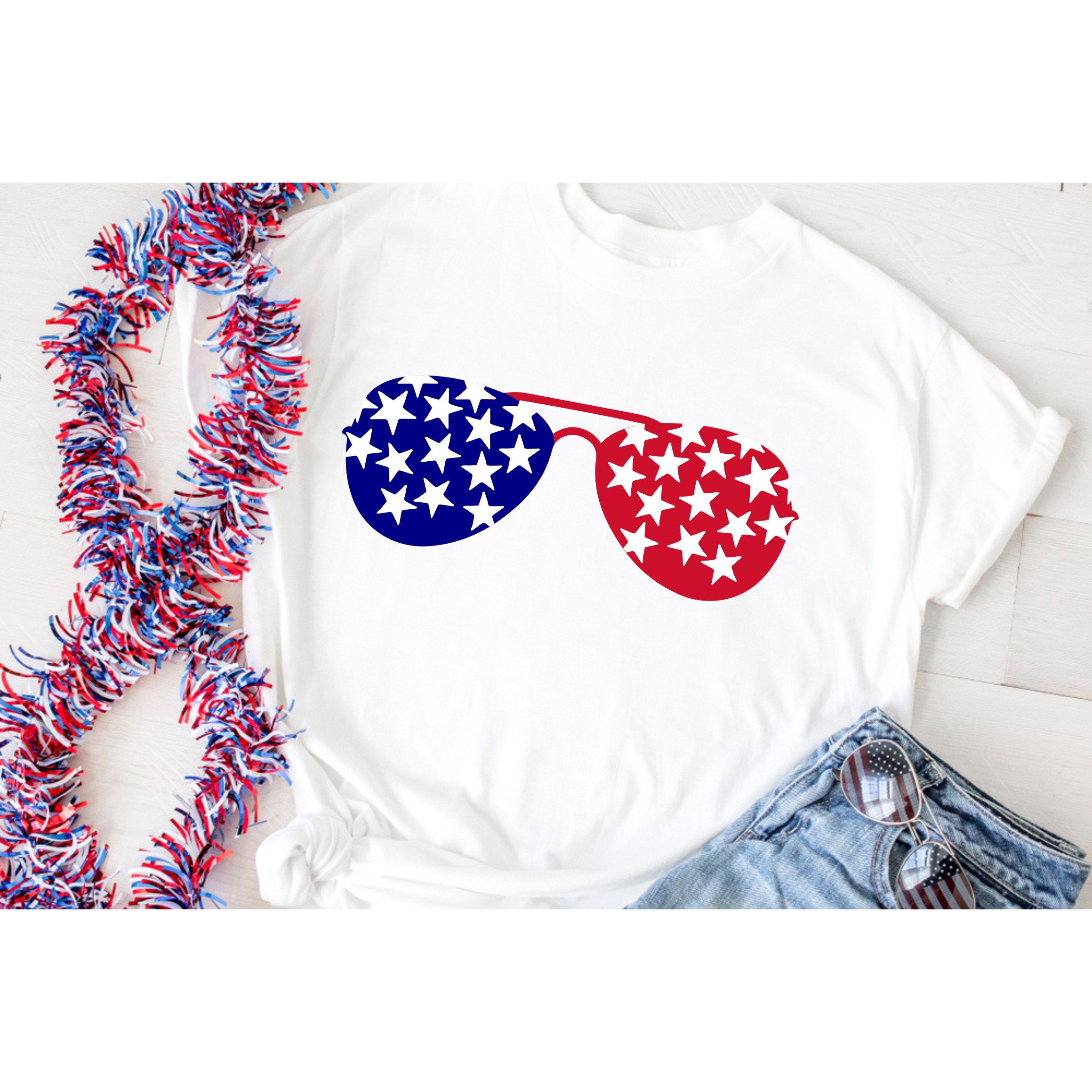 4th of July Vector Bundle Glass and Sandal 4