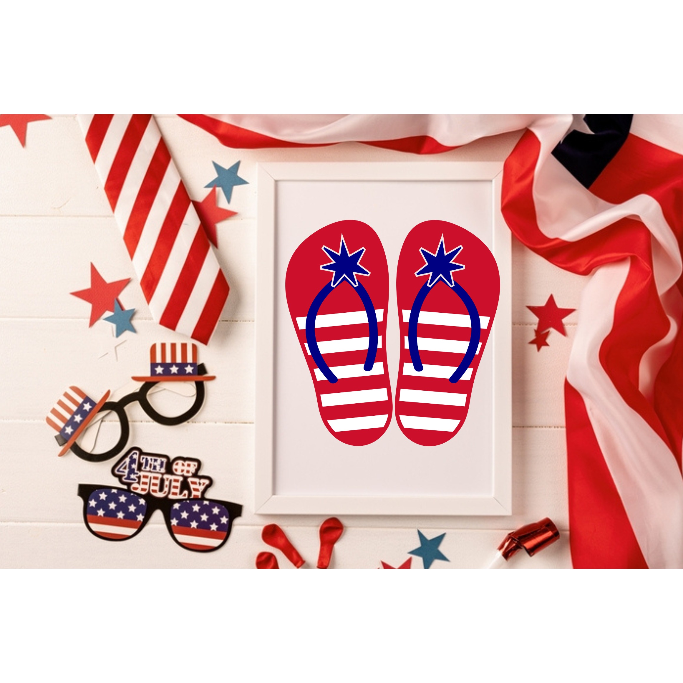 4th of July Vector Bundle Glass and Sandal 10