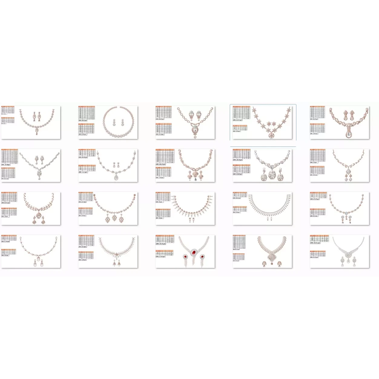 50 Women necklace-earrings set jcd render detail 3D print model