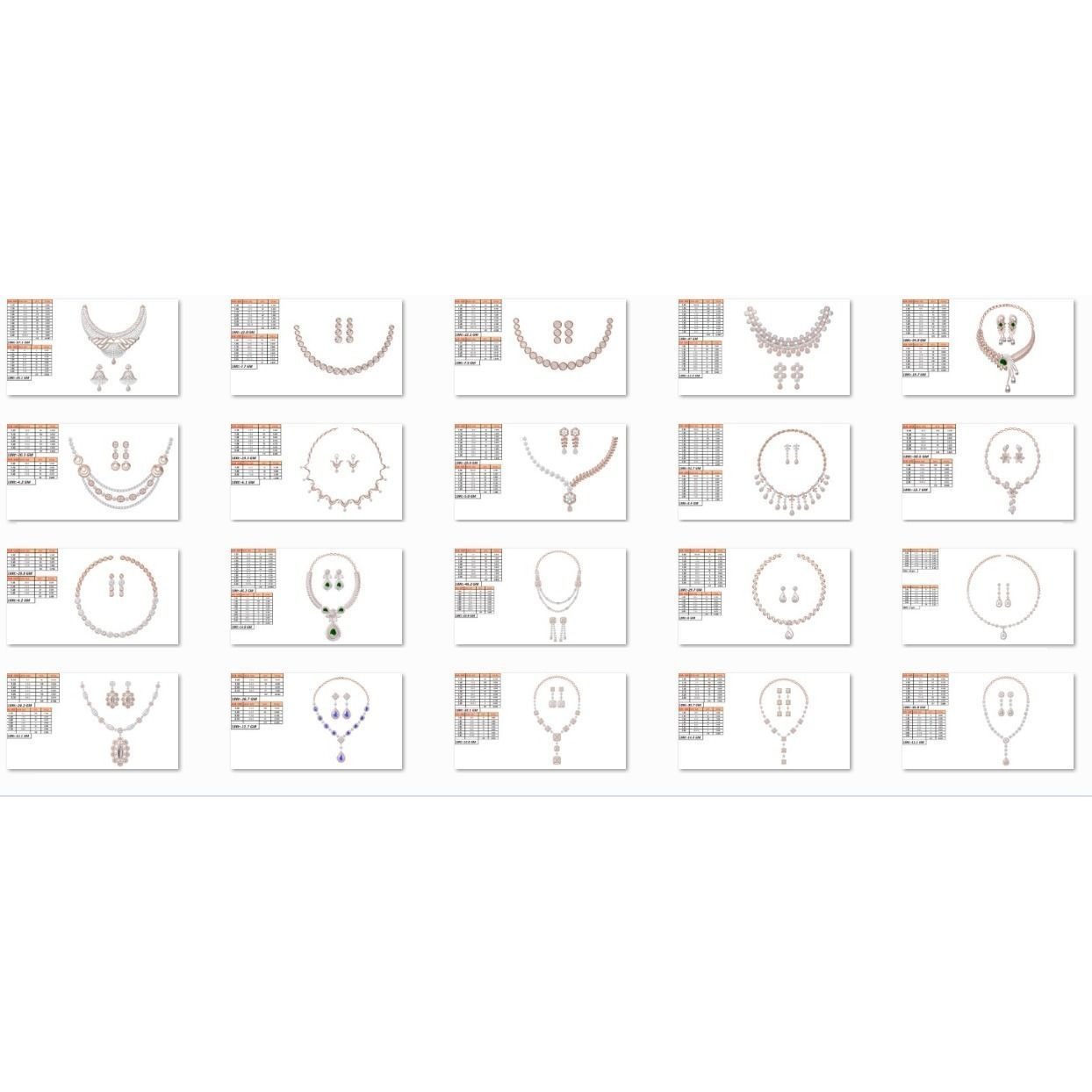 50 Women necklace-earrings set jcd render detail 3D print model 2