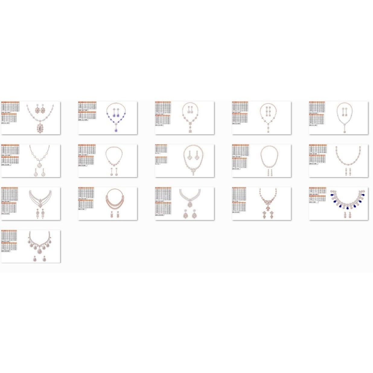 50 Women necklace-earrings set jcd render detail 3D print model 3