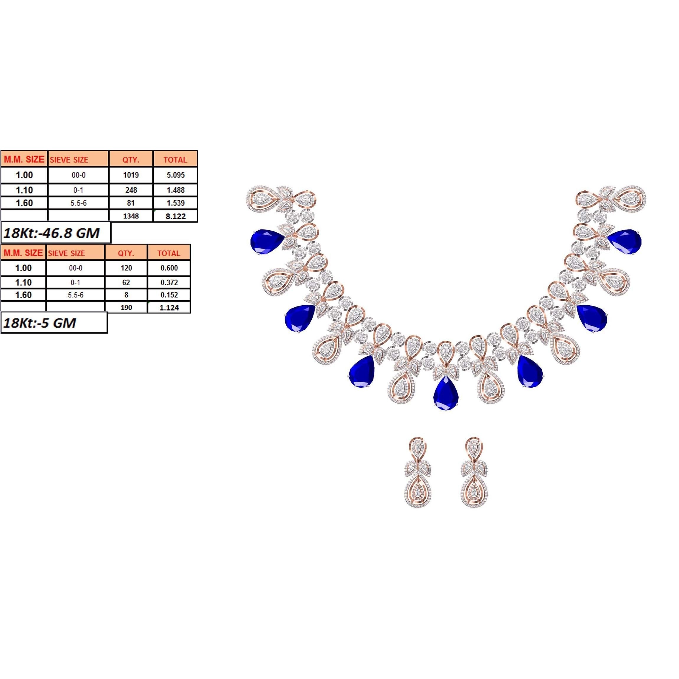 50 Women necklace-earrings set jcd render detail 3D print model 5