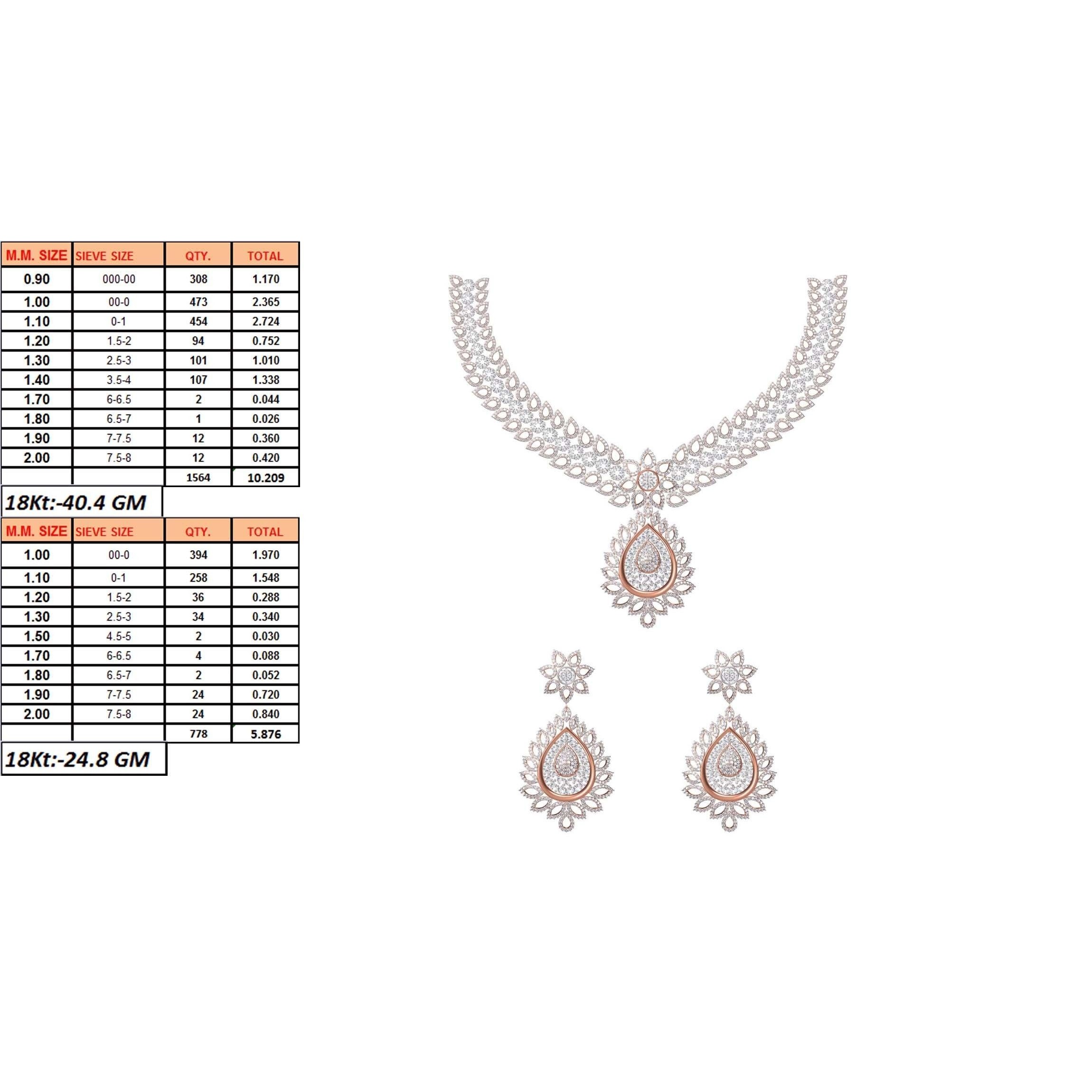 50 Women necklace-earrings set jcd render detail 3D print model 7