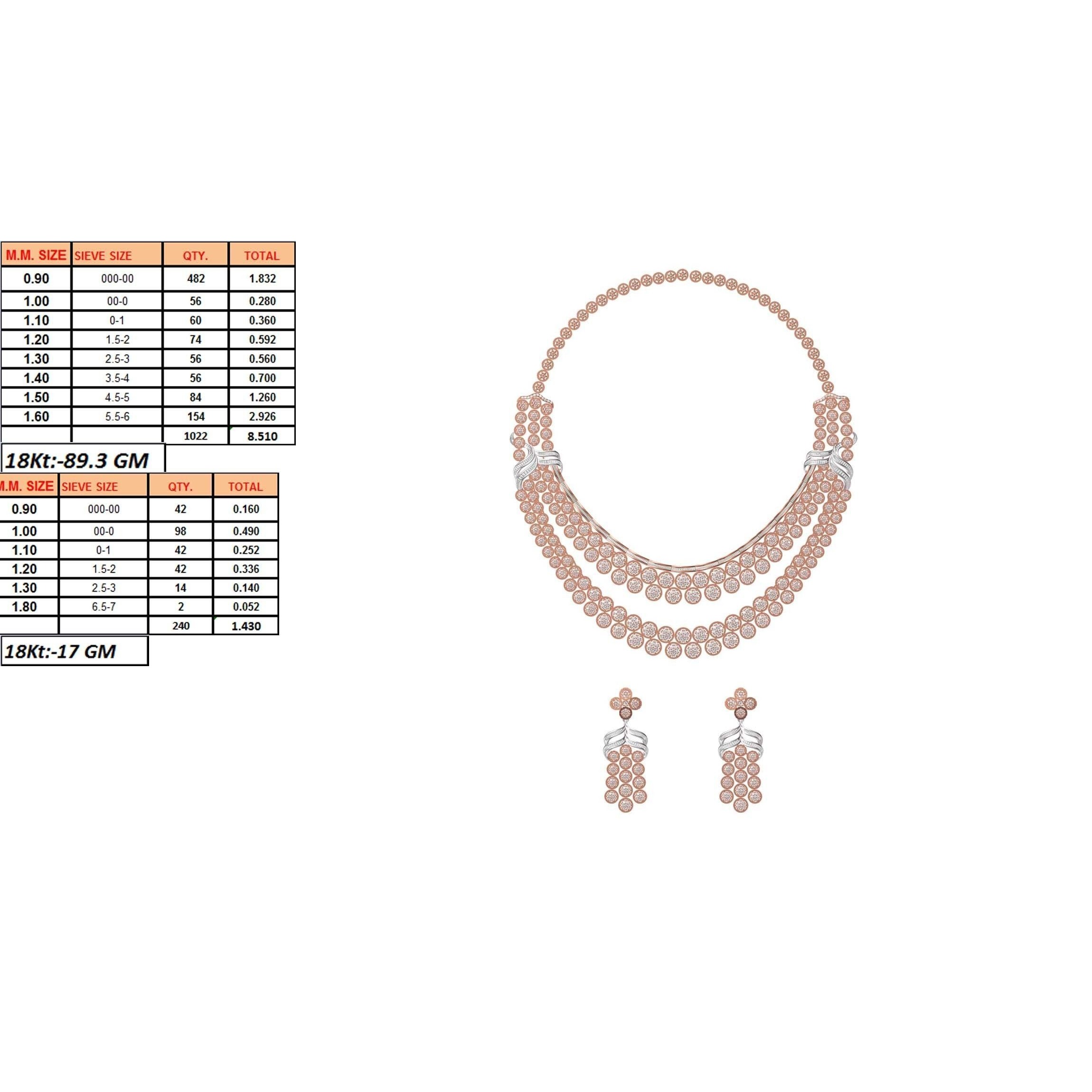 50 Women necklace-earrings set jcd render detail 3D print model 8