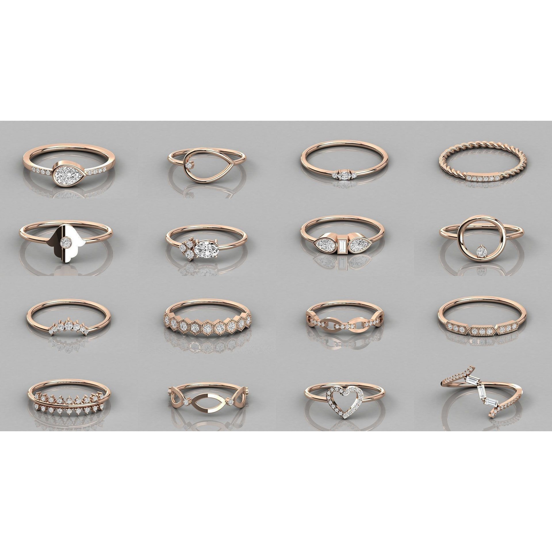 632 Women solitaire ring 3dm stl 9 render detail 3D Model Pack 6