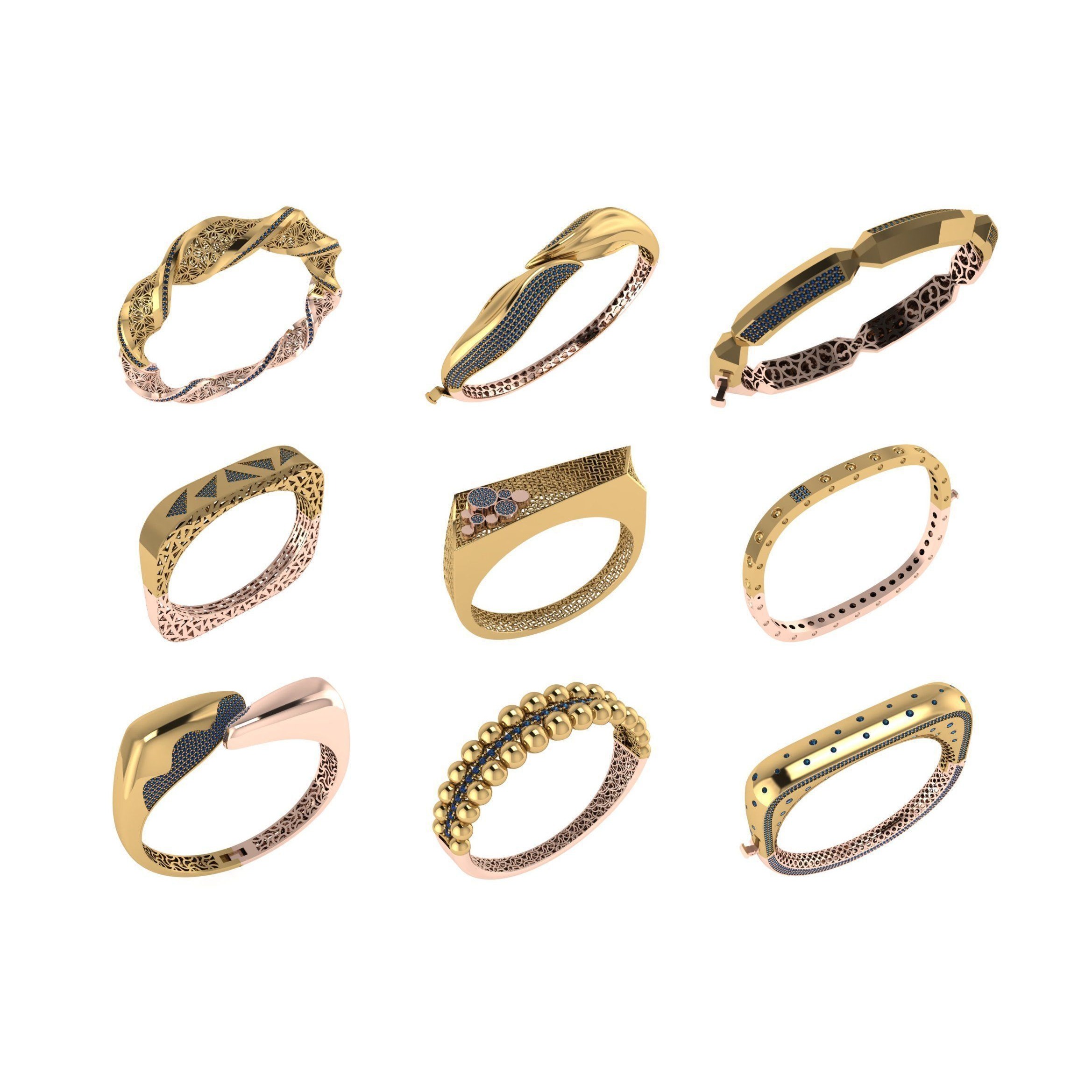 650 Women Bracelet Bangle bulk collection 3DM 3D print model 2