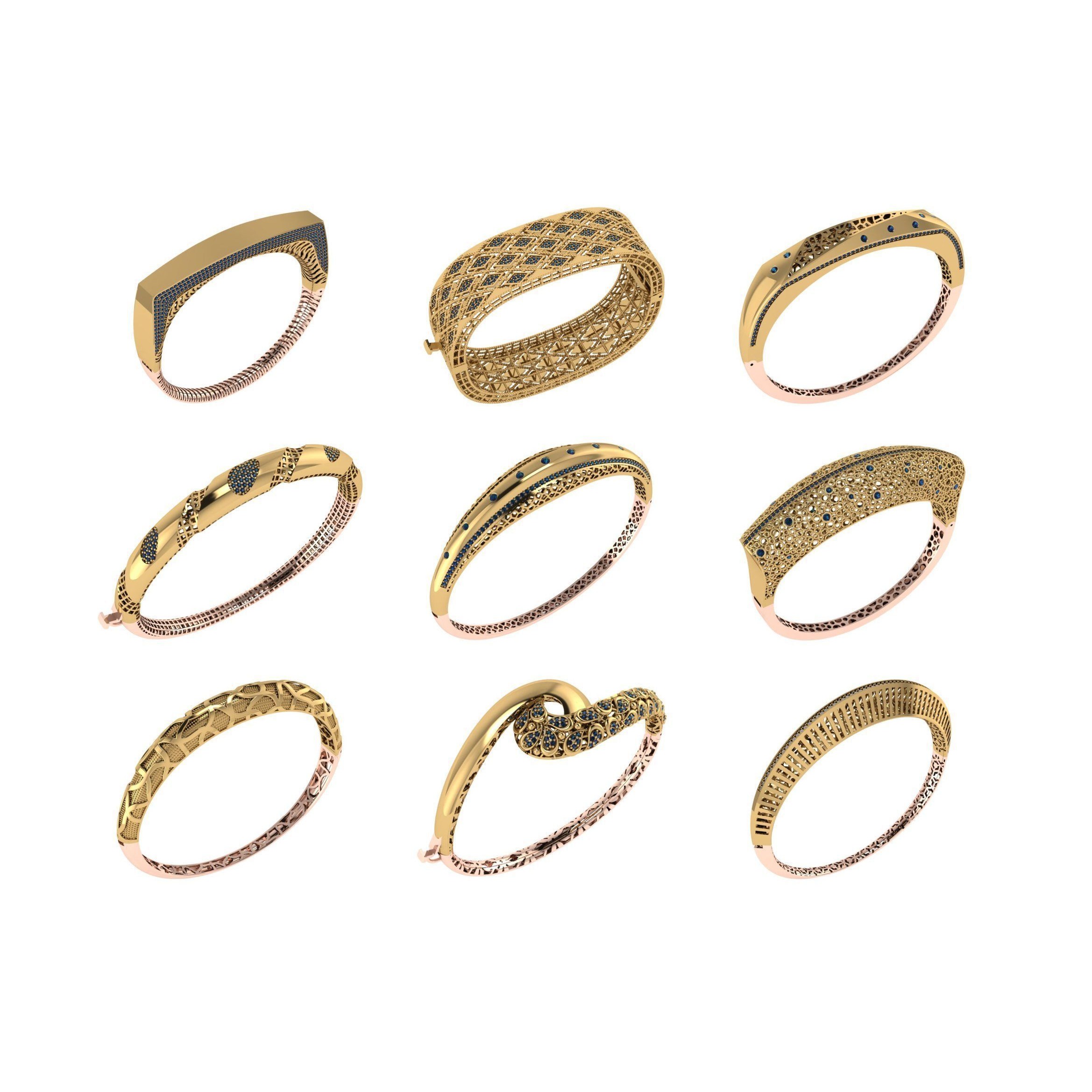 650 Women Bracelet Bangle bulk collection 3DM 3D print model 3
