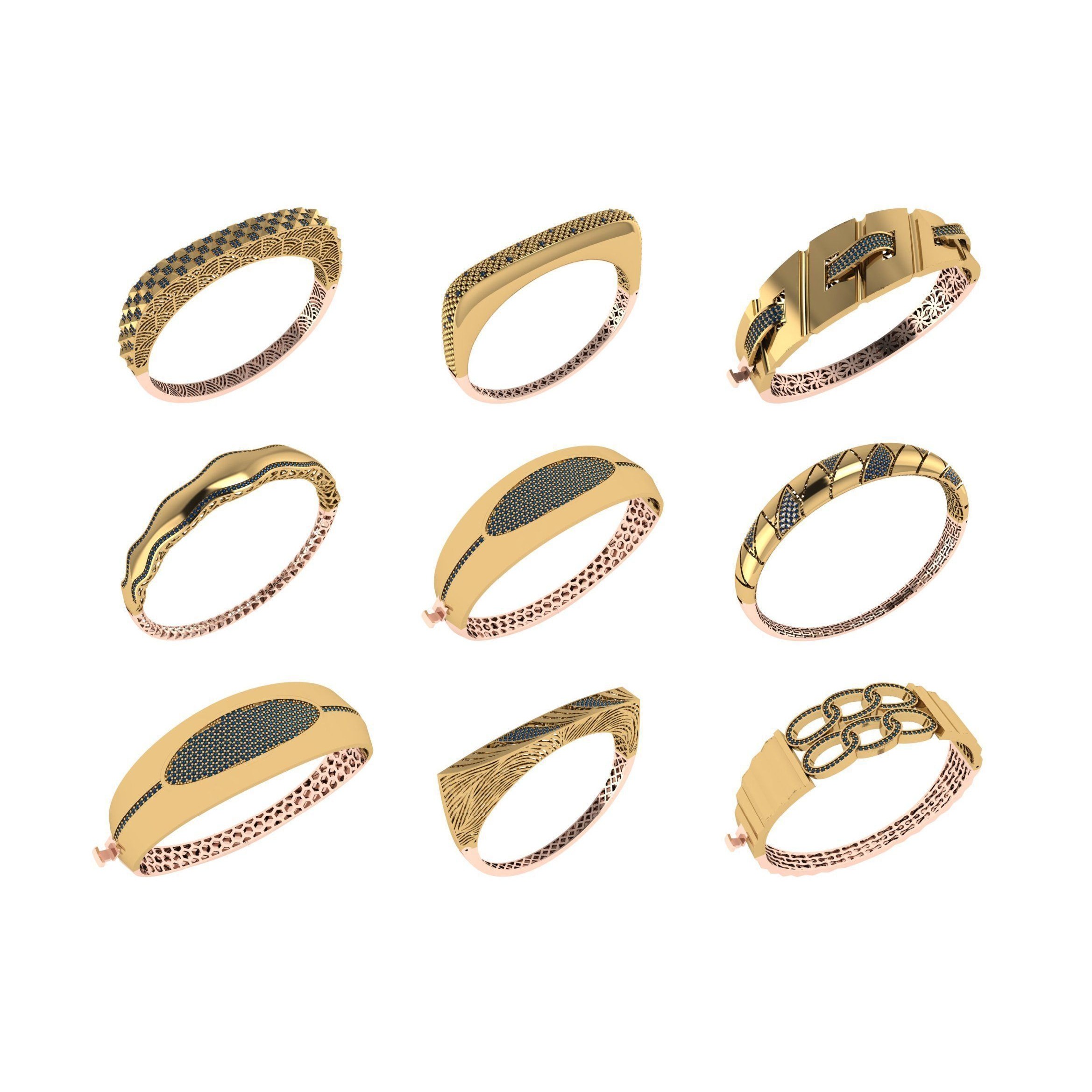650 Women Bracelet Bangle bulk collection 3DM 3D print model 4