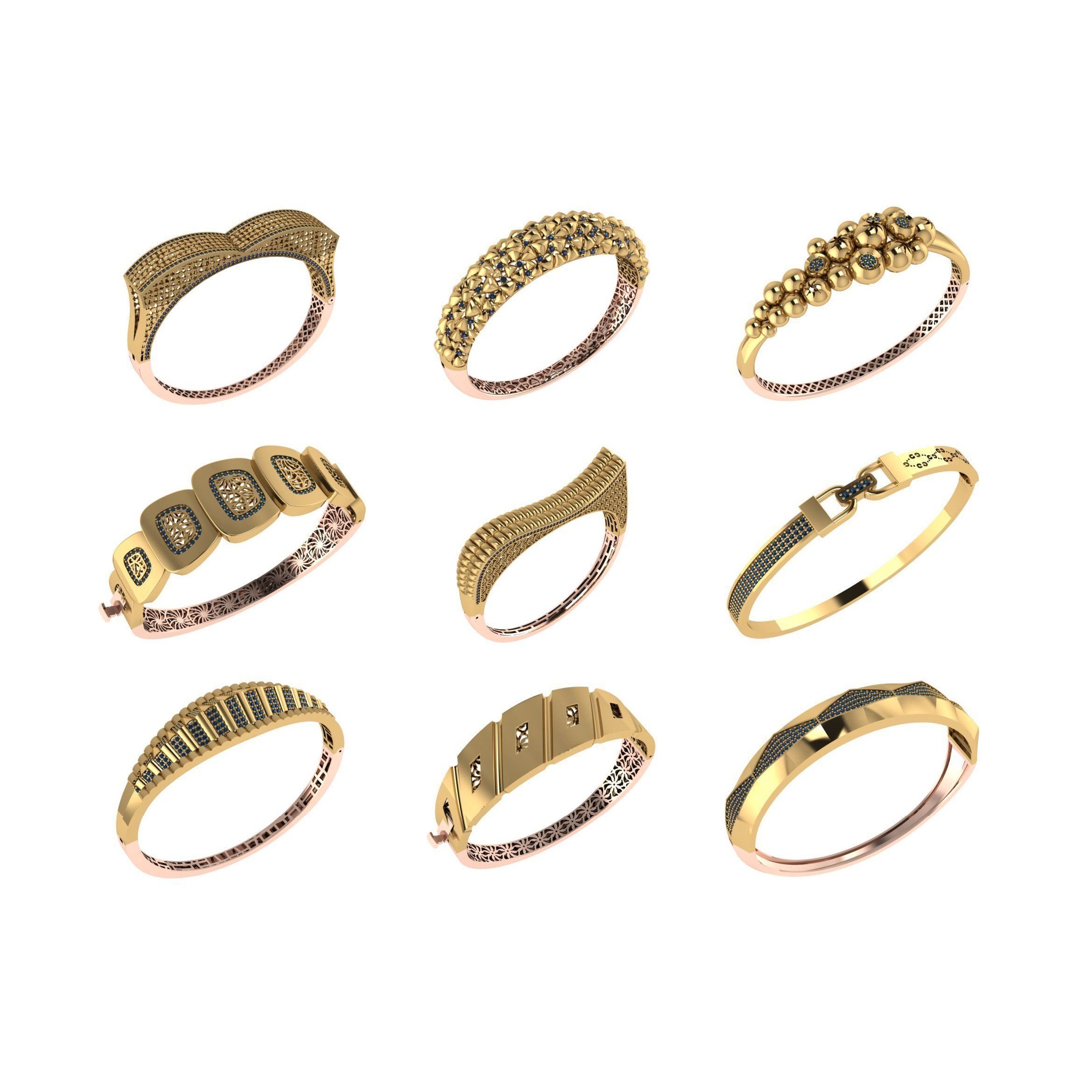 650 Women Bracelet Bangle bulk collection 3DM 3D print model 5