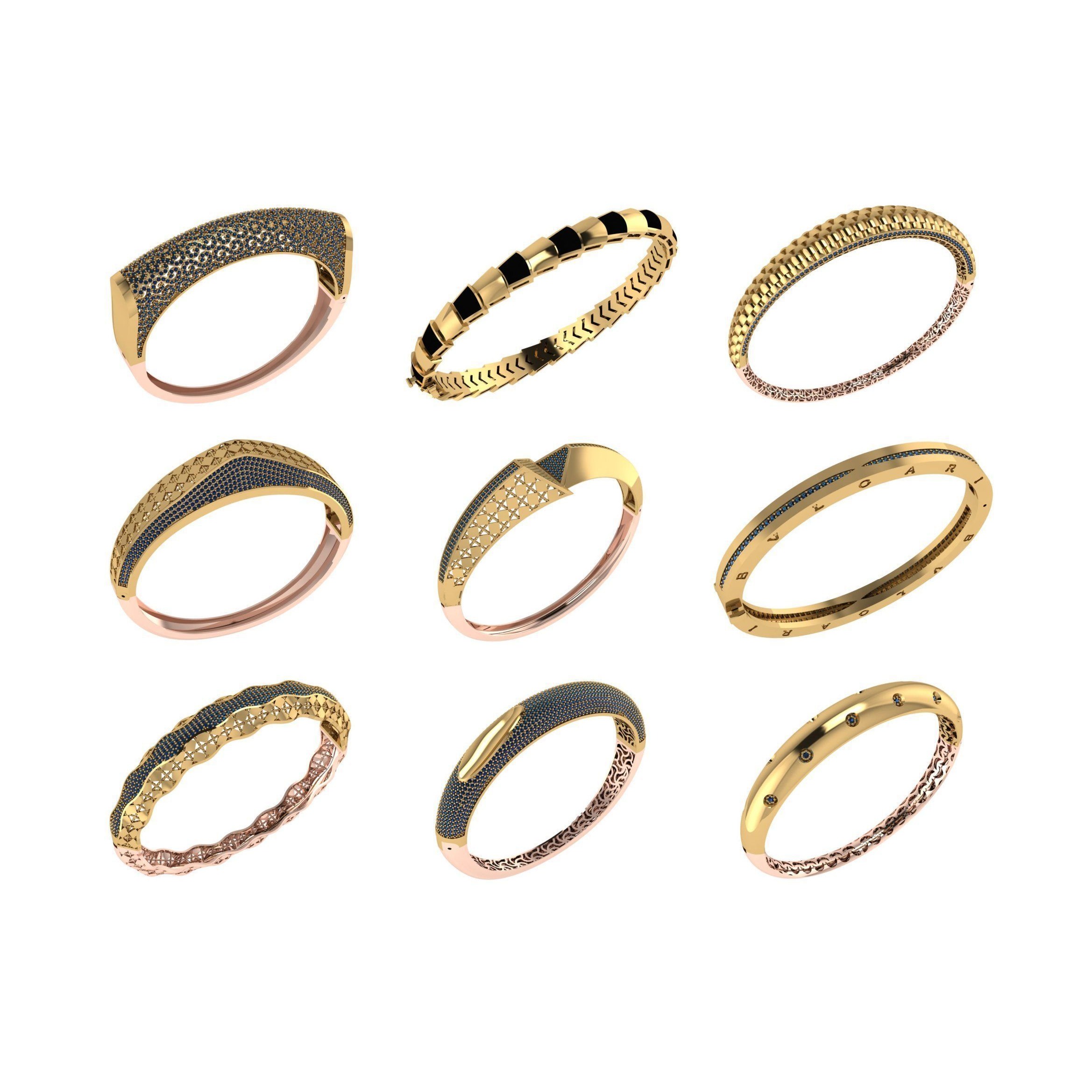 650 Women Bracelet Bangle bulk collection 3DM 3D print model 7