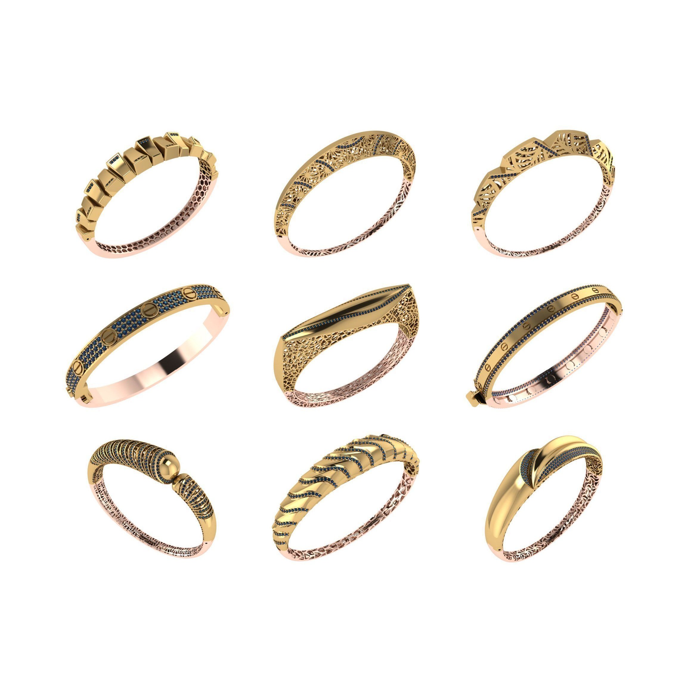 650 Women Bracelet Bangle bulk collection 3DM 3D print model 8