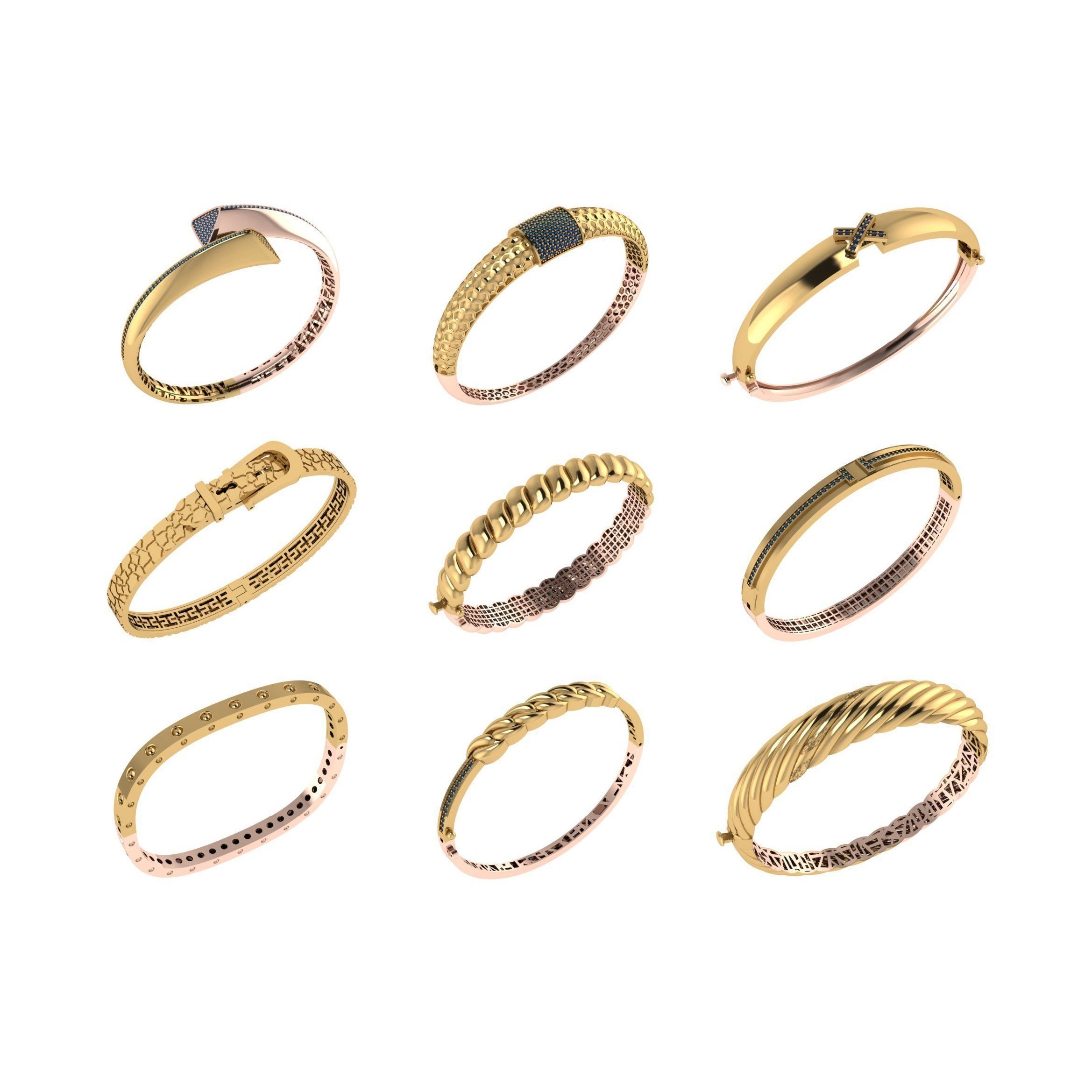 650 Women Bracelet Bangle bulk collection 3DM 3D print model 10