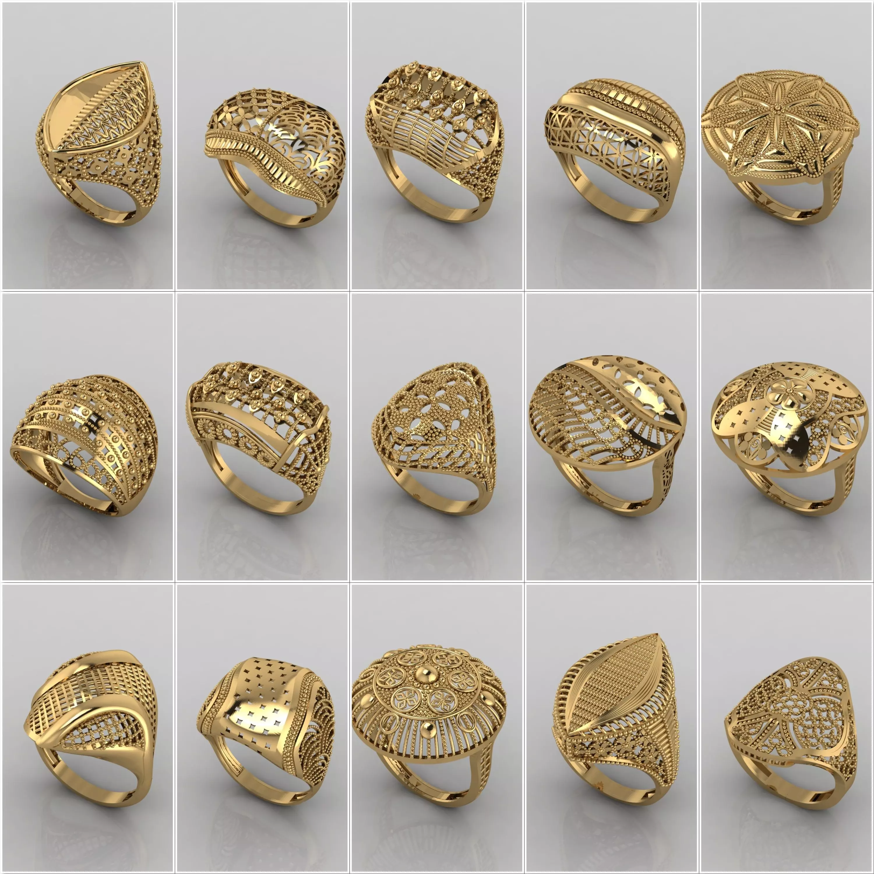 74 Files - Women Ring Womens Rings Plain Models STL 3D Model Pack